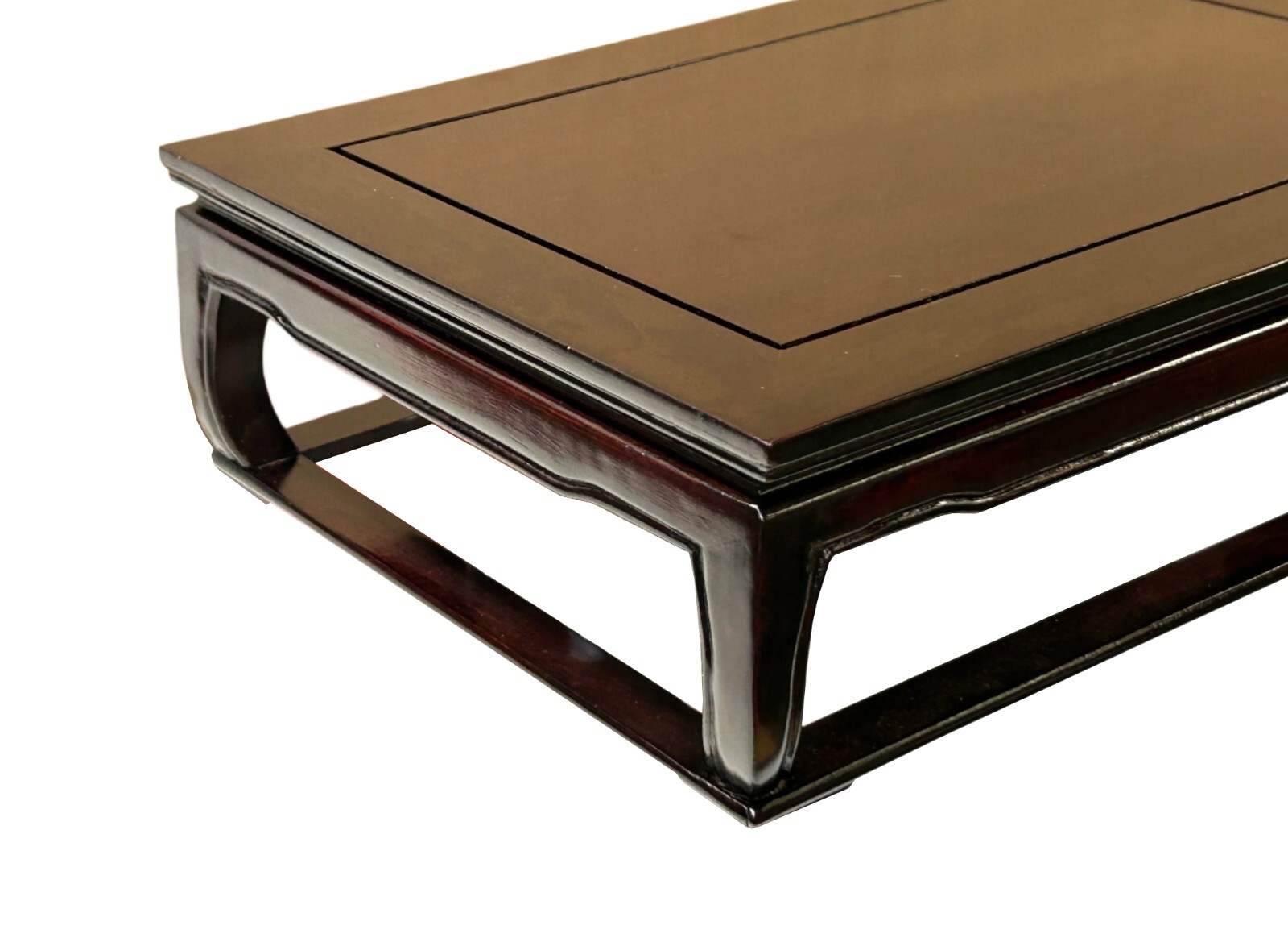 13″ Mahogany Brown Rectangular Curve Legs Wood Display Stand Riser st1200