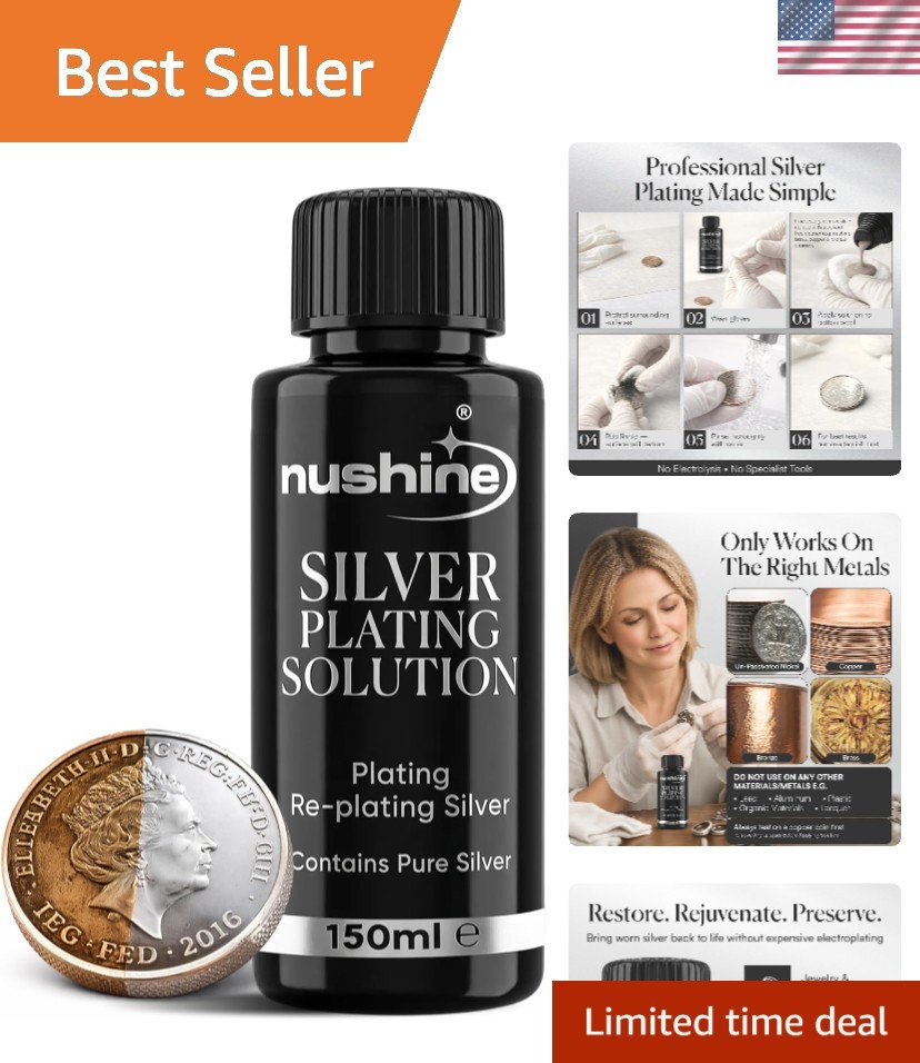 Silver Plating Solution 5.1 Oz 150ml – Permanently Plate PURE SILVER onto Wor…