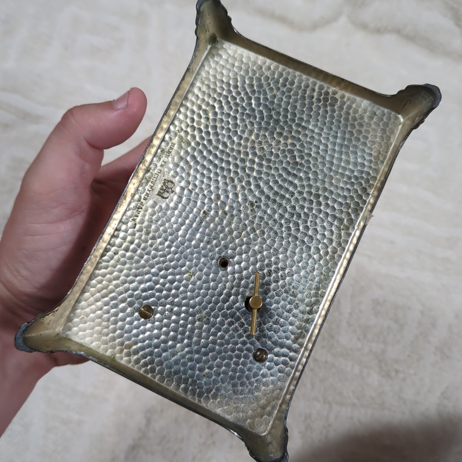 Beautiful Ornate Silver Chinese Trinket Musical Box WORKS Made In Occupied Japan