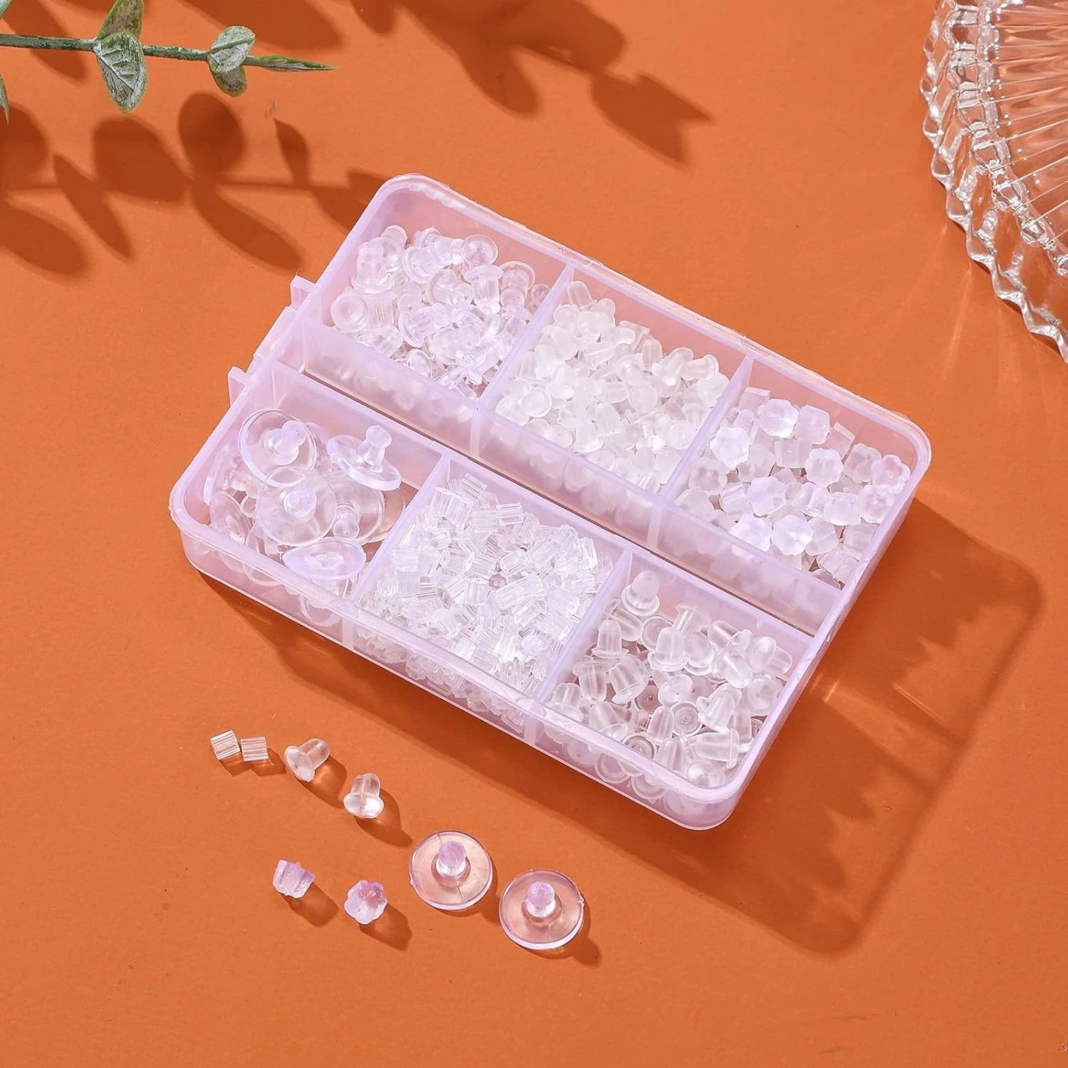 6 Styles 600pcs Silicone Earring Backs Clear Rubber Safety Clutch Stoppers Kit