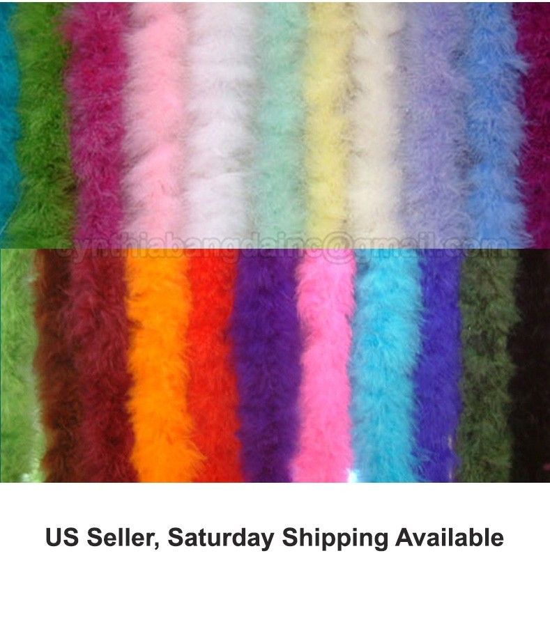 75g, 10 yards long Marabou Feather Boa, 20+ Colors & Patterns to pick from, New!