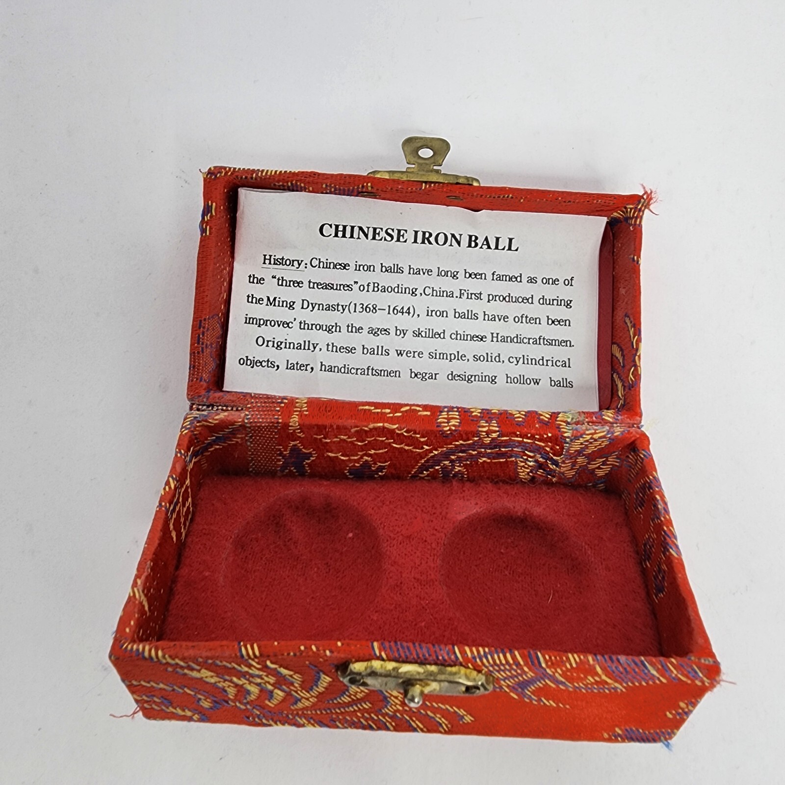 Chinese Iron Balls Dragon Rooster in Case Stress Relief