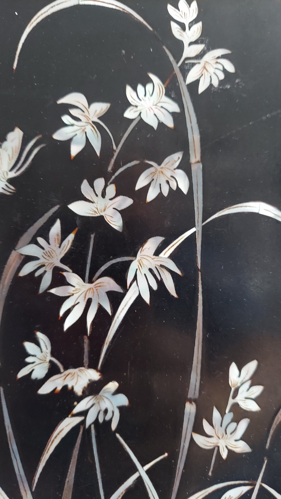 2 VTG Asian Mother of Pearl Floral Birds & Butterflies Wall Panels 15″x6″ (U14)