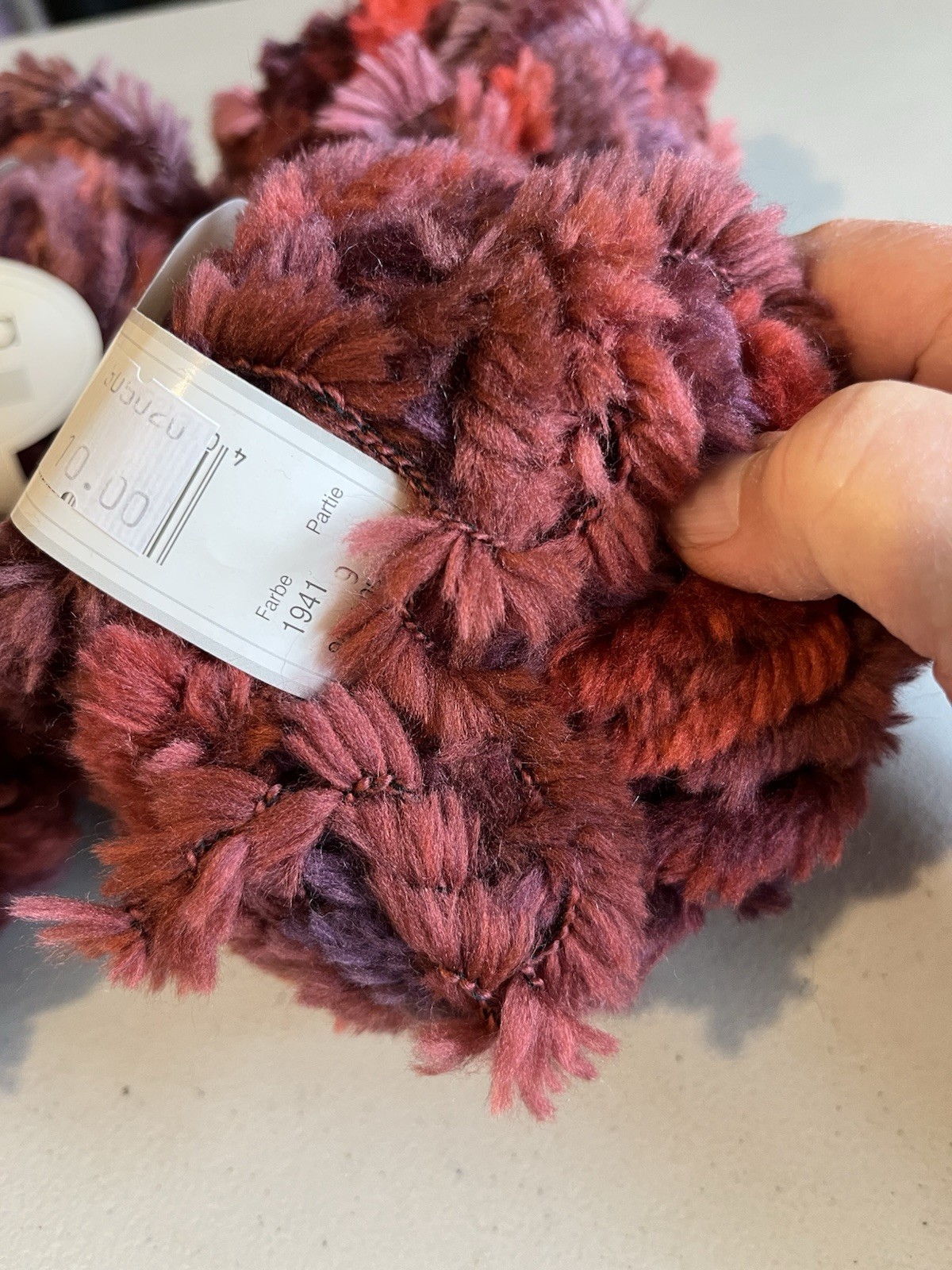 Gedifra Mambo Yarn Eyelash Yarn —Shades Of Burgundy