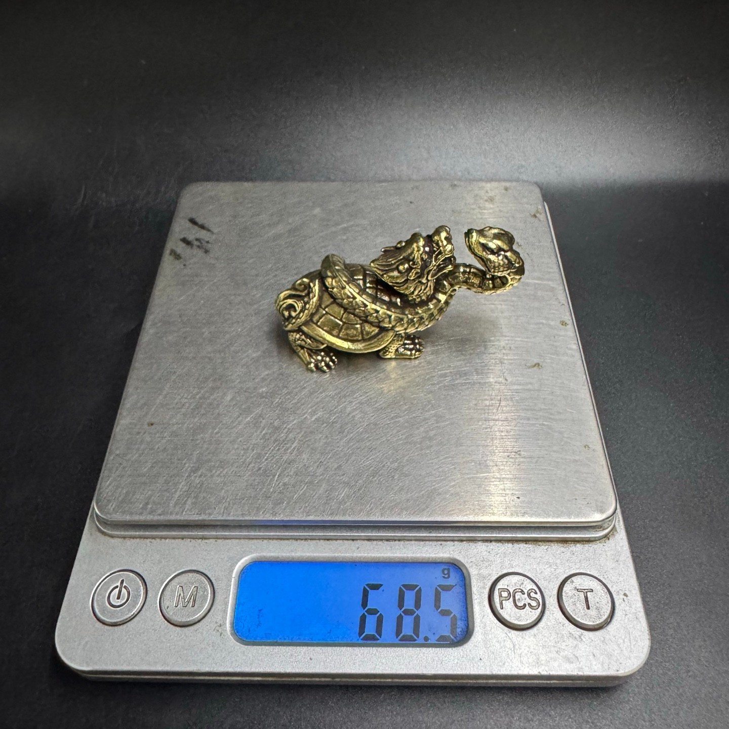 Brass Xuanwu Black Tortoise Statue Chinese Dragon Turtle Snake FengShui Ornament