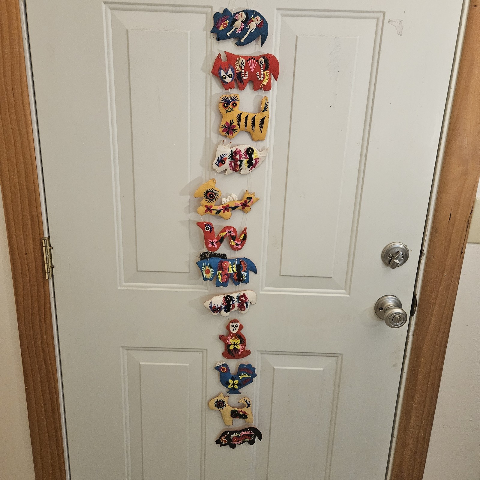 Chinese Zodiac Folk Art Garland Chinese Animals Embroidered Long Colorful