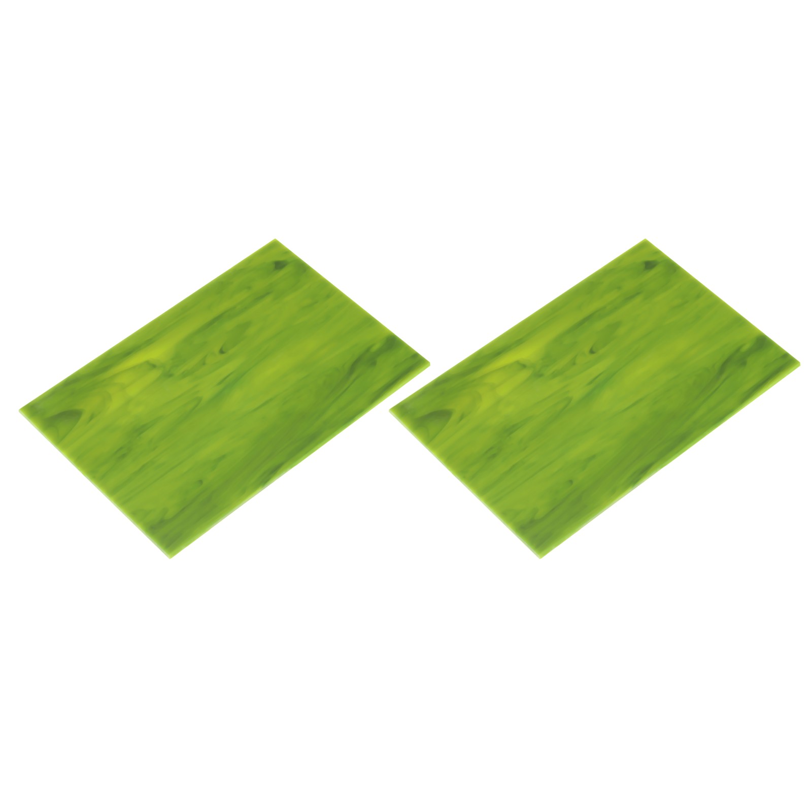 2 Pcs Stained Glass Sheet Mosaic Tile 7.9 Inch x 5.9 Inch Green