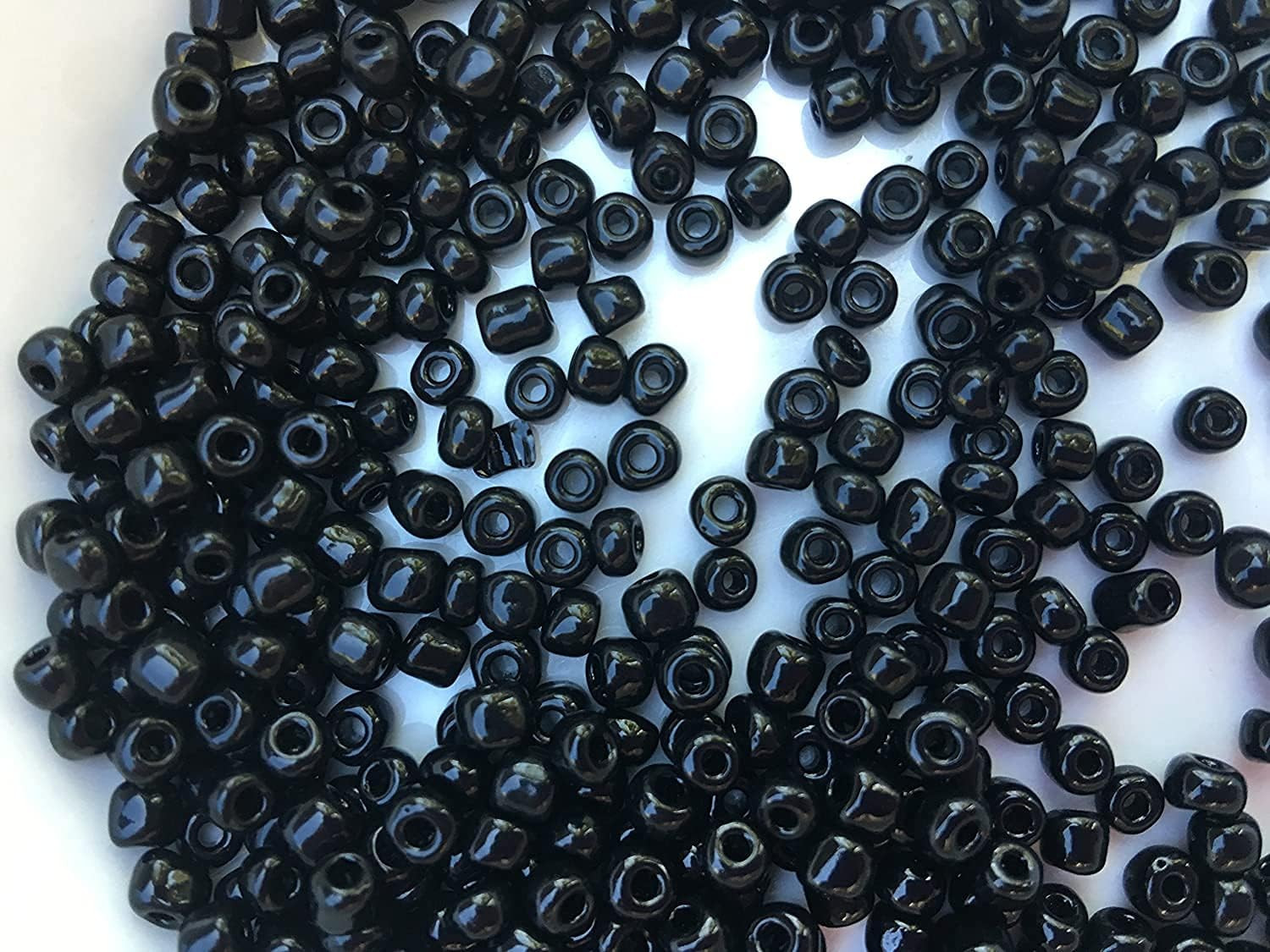Czech Glass Seed Beads Size:6/0 40 Gr / 1.4 Oz… (Black)