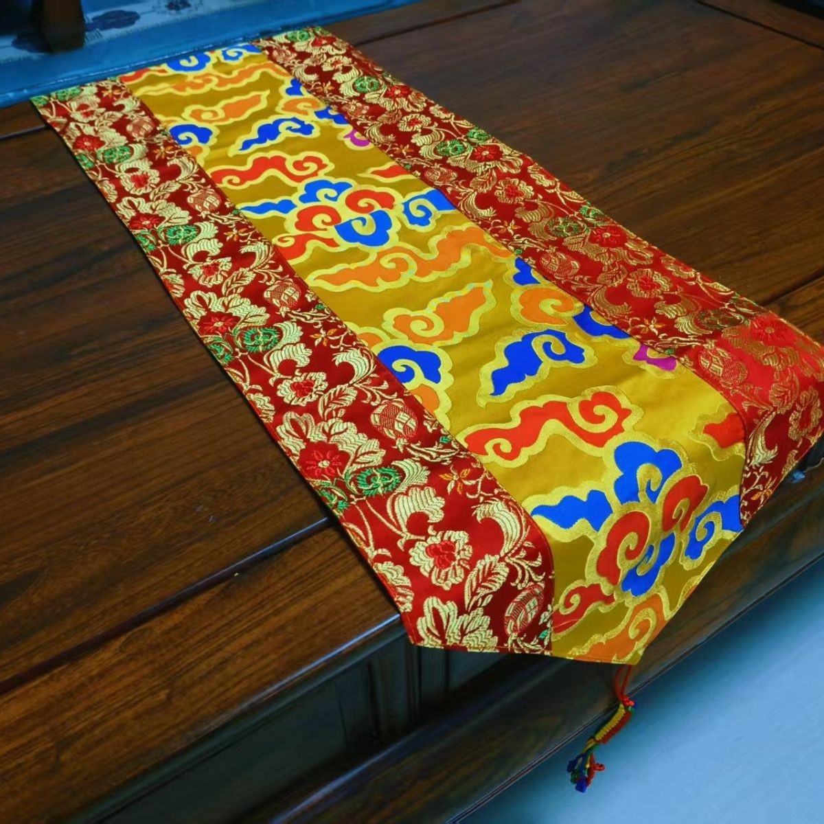 140x35cm Chinese Zen Brocade Table Runner Tea Mat Coffee Table