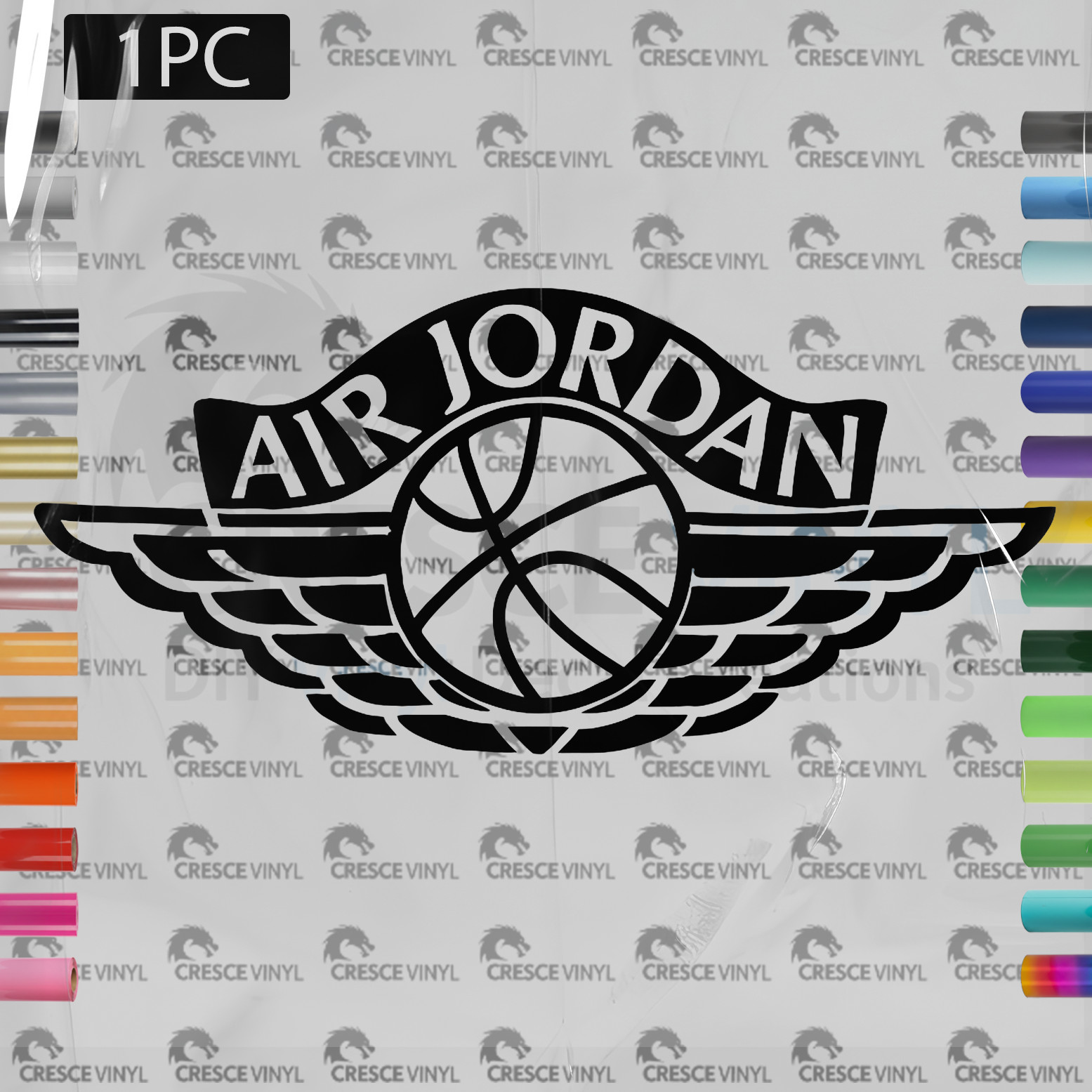 Jordan Design 2 Heat Transfer Iron On 1p pick your color sports diy decal