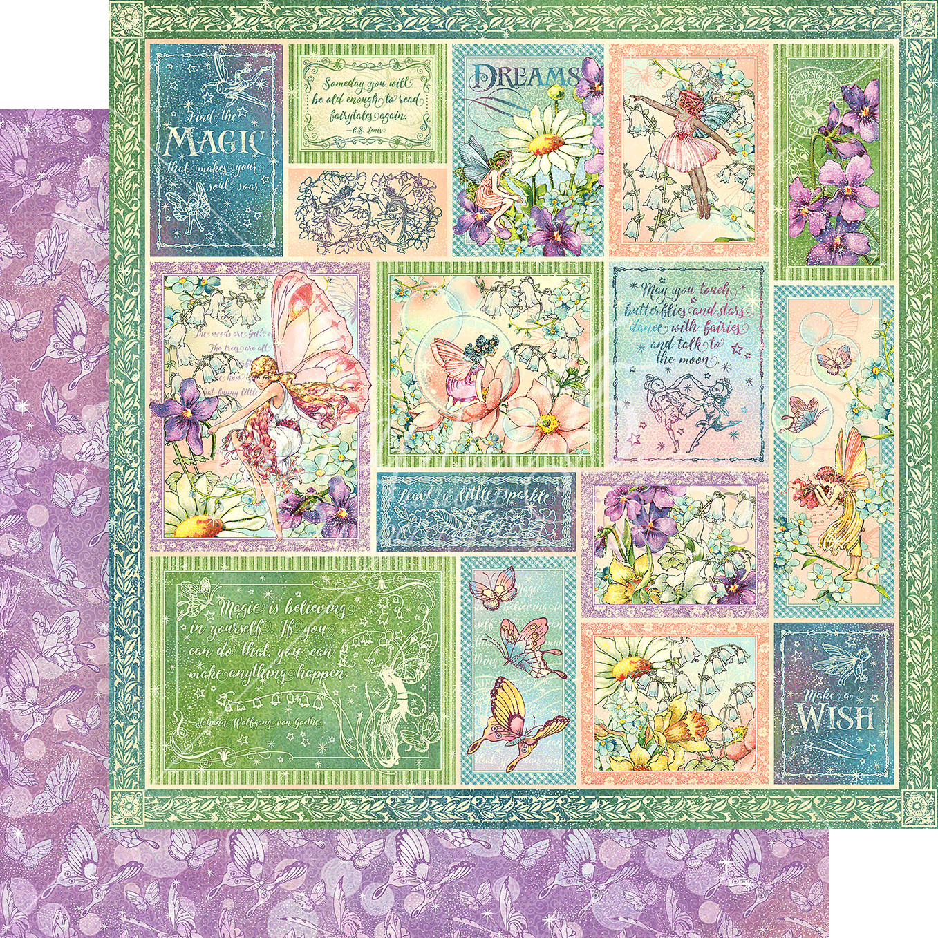 GRAPHIC 45 FAIRIE WINGS BUNDLE ~ 12X12 8X8 PAPER PADS and STICKERS *SHIPS FREE*