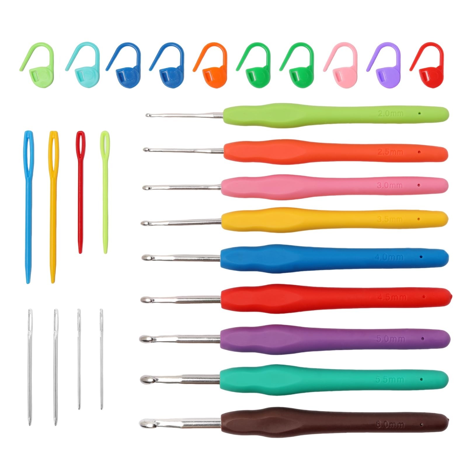 Hooks Set Clover Amour Steel Pastel 14 Pcs Ergonomic Easy Grip Bright