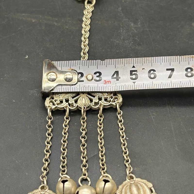 Silver Plated Copper Butterfly Pendant Chinese Hanfu Press Chest Lock