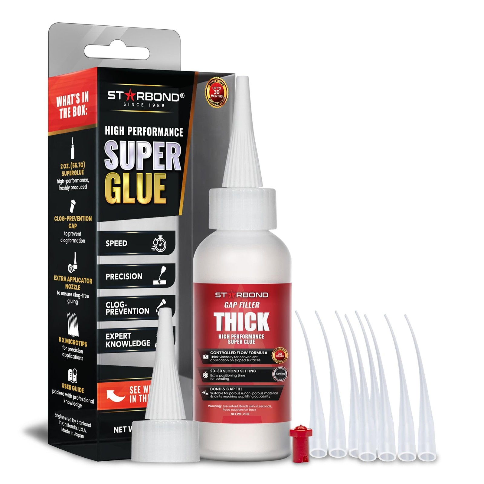 Thick Super Glue Pro Kit (2 oz) – Gap-Filling CA Glue (Cyanoacrylate Adhesive…