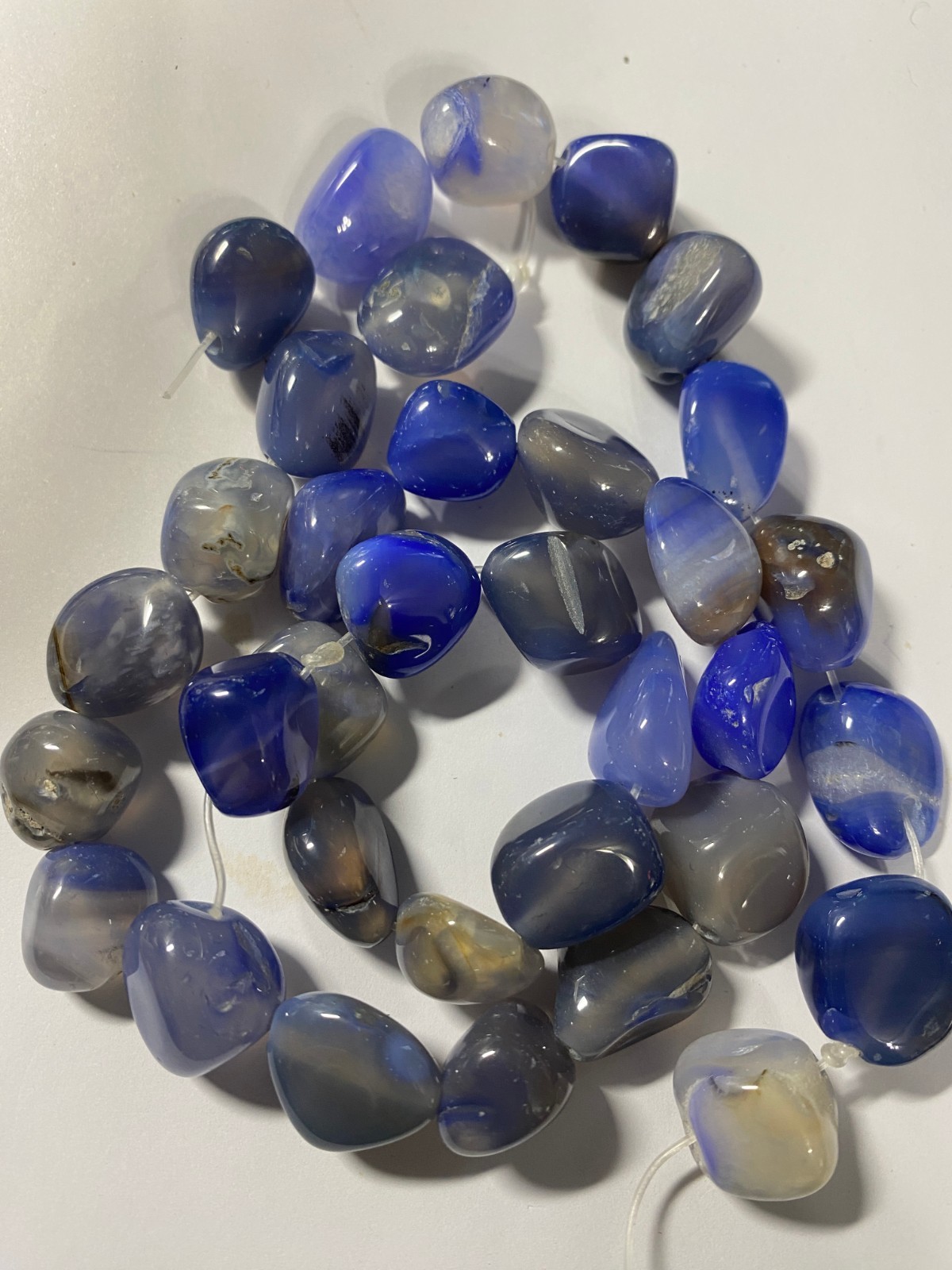 Banded Druzy Blue Agate Beads 10mm to 48mm