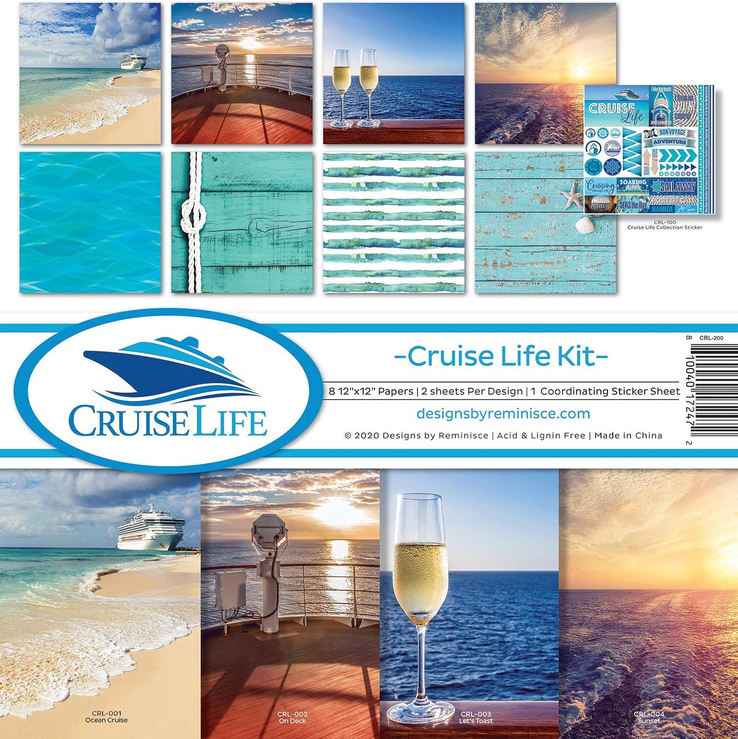 Cruise Life Scrapbook Collection Kit Paper Crafts, Multi Color Palette 12X12 Inc