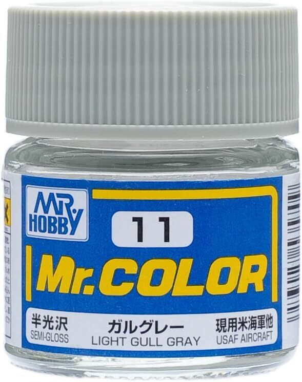 Mr. Hobby C11 Mr. Color Semi Gloss Light Gull Gray Lacquer Paint 10ml – US