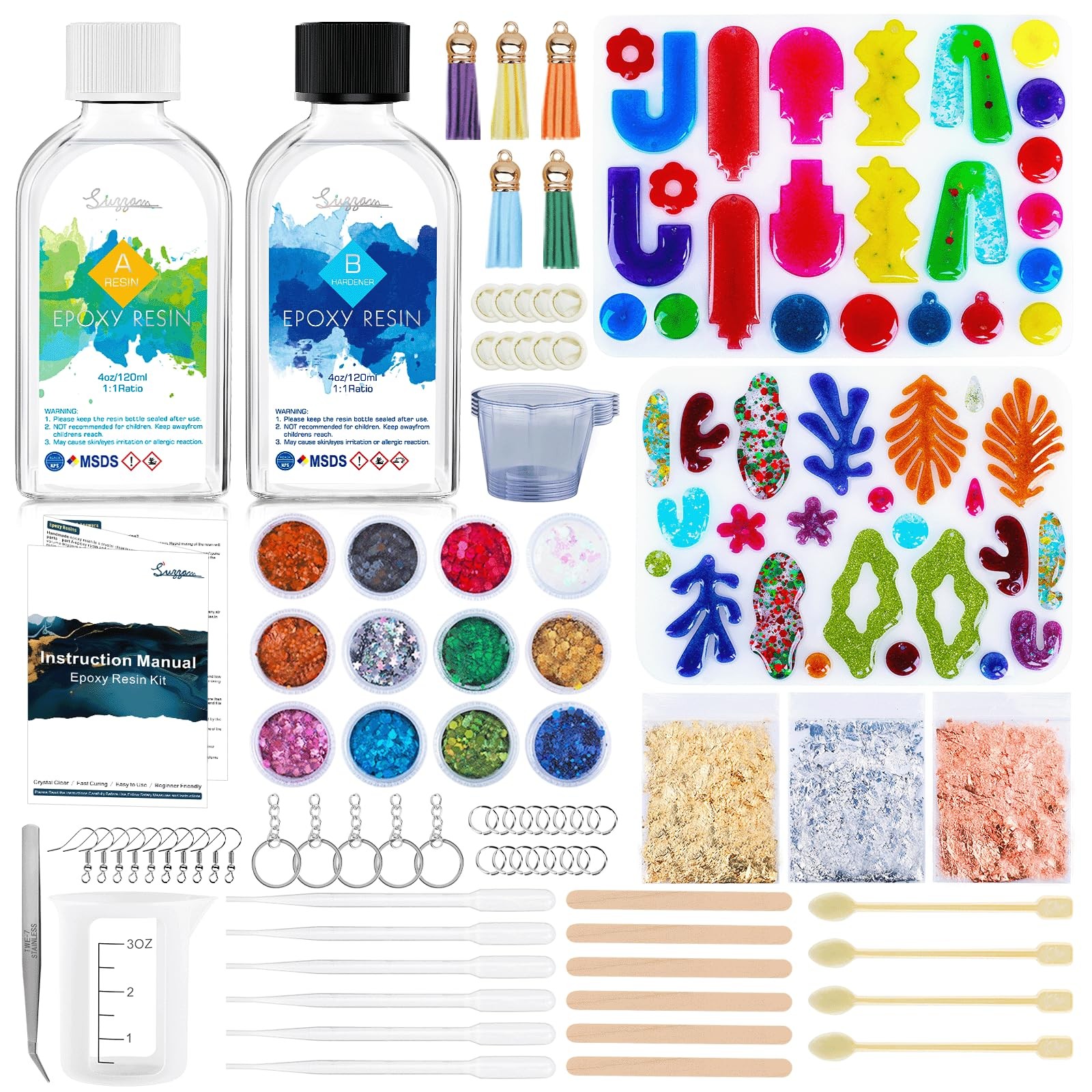 8OZ Epoxy Resin Jewelry Making Kit – No Yellowing, No Bubbles, Easy Mix 1:1, …