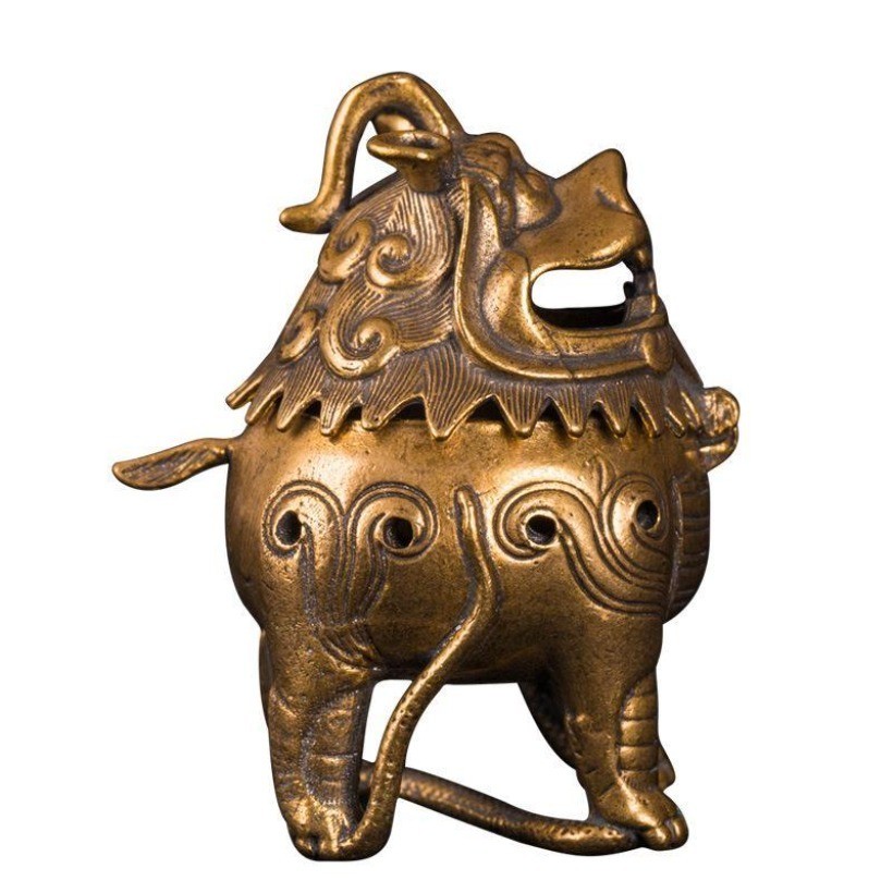 Vintage Brass Pixiu Incense Burner Chinese Feng Shui Decor Collectible Censer