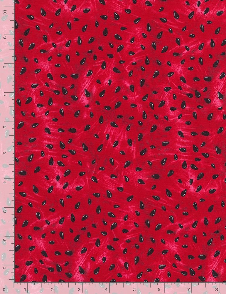 Food Fabric | Fruit Watermelon Seed Allover | Timeless Treasures YARD