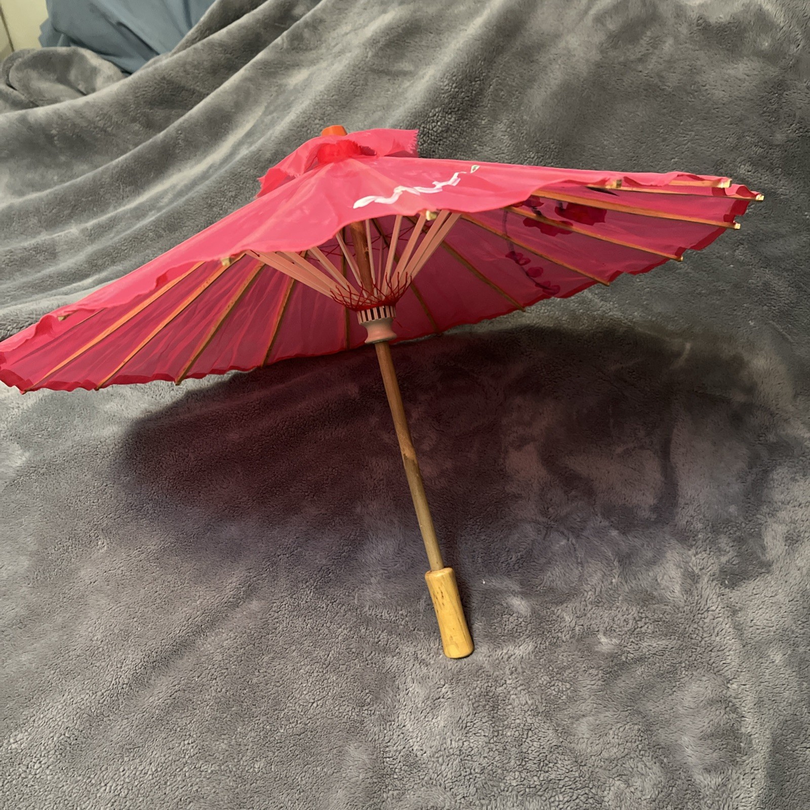 Chinese Pink Floral Umbrella Decor See Description