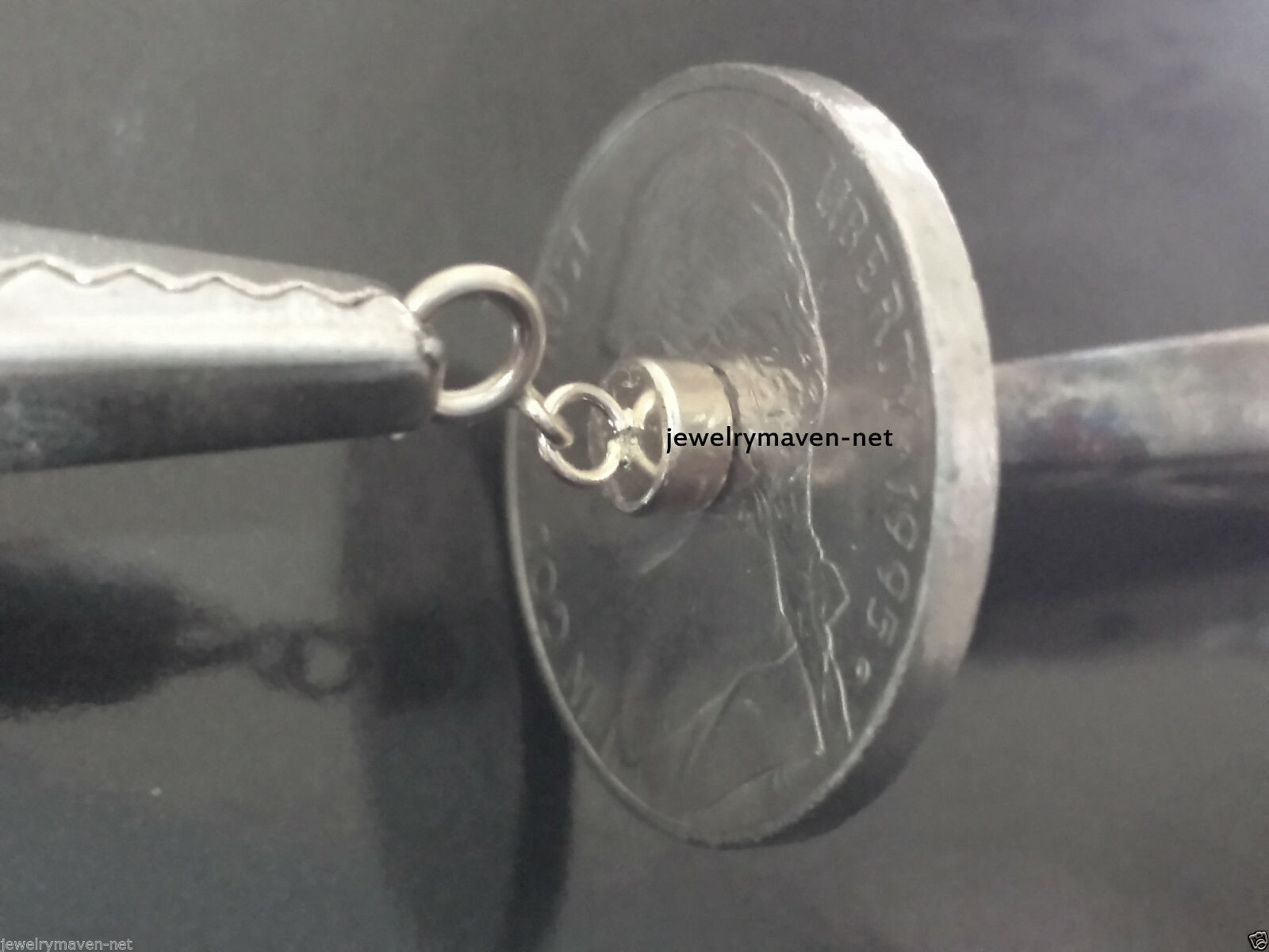 4.5mm 14k MAGNETIC CLASP Converter 1/2″ Extender WHITE Gold spring ring RHODIUM