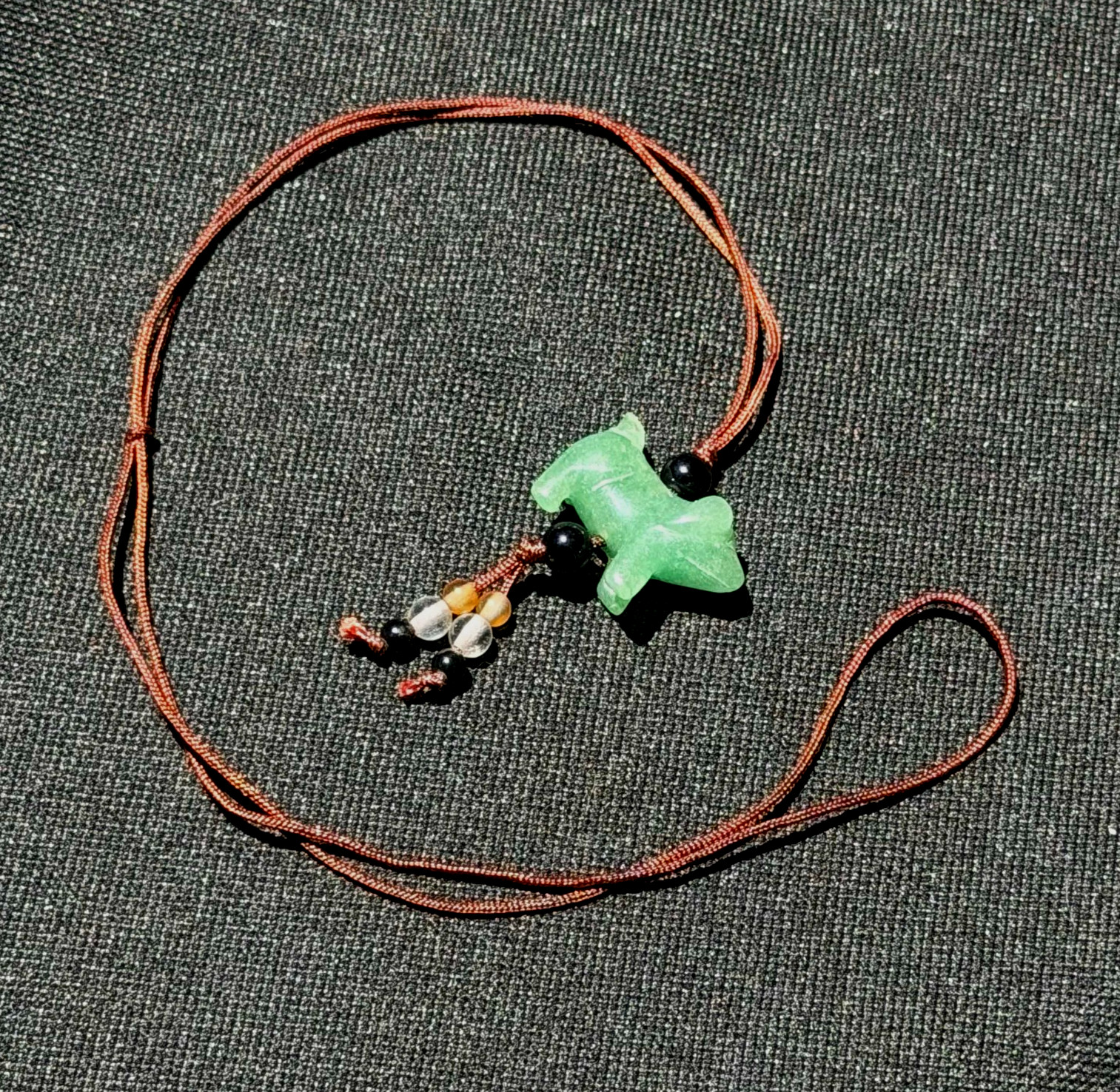 Chinese Green Jadeite Jade Carved Animal Pendant Necklace – Hand Carved (AHB)