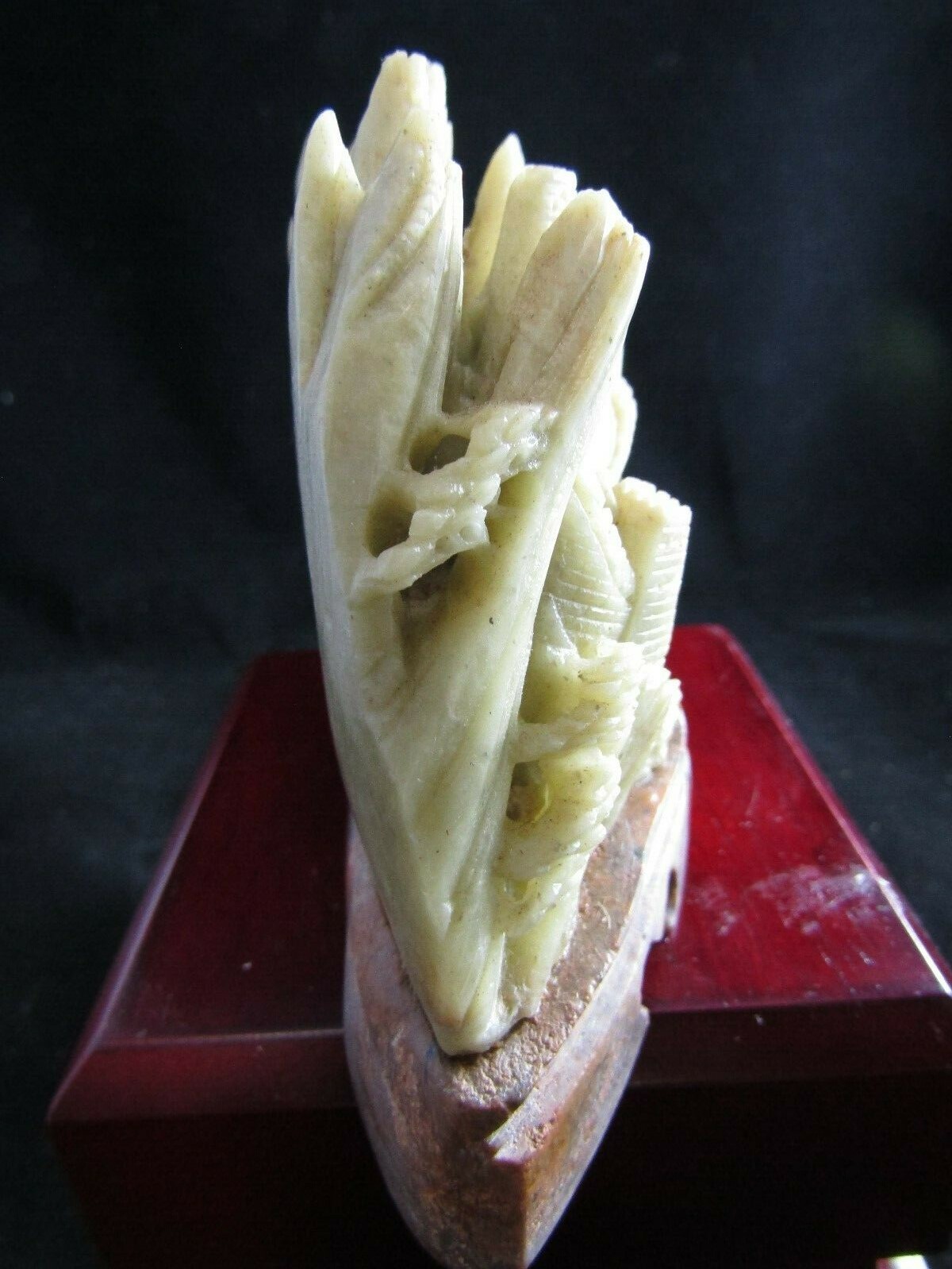 Vintage Art Stone- Chinese Carved Green Stone Great Wall of China ~ 6.5” x 3.75”