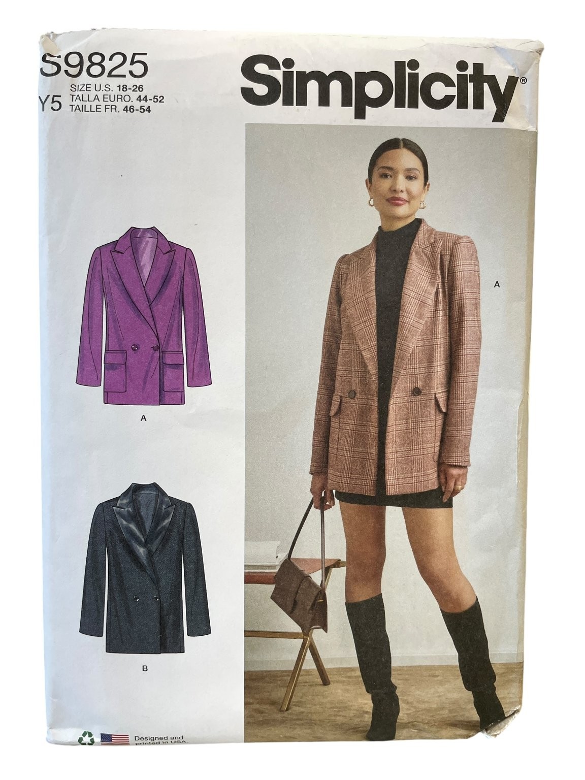 Simplicity S9825 Misses’ Jackets Pattern Size 18-26 Classic Style