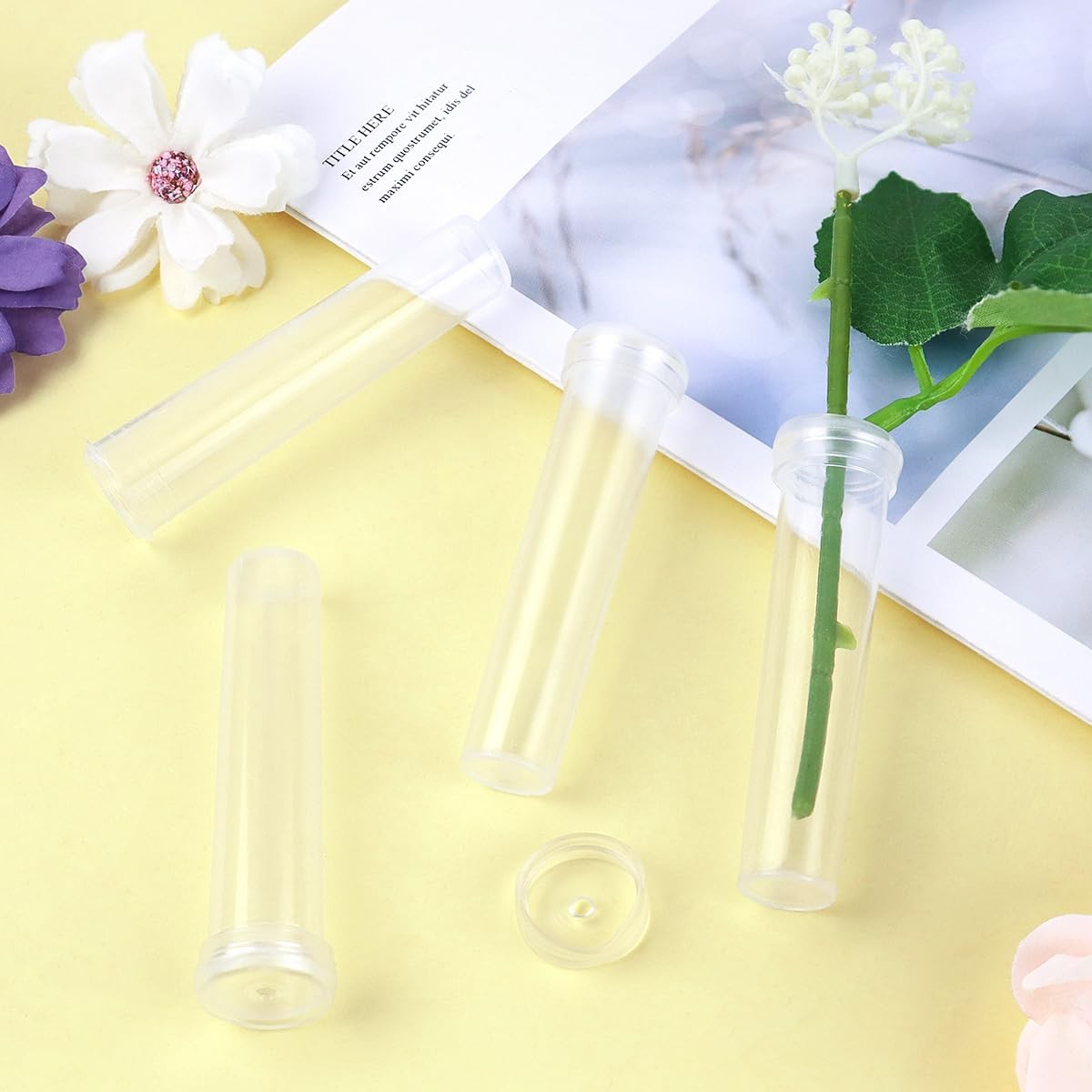 30 Pack Floral Water Tubes Vials for Flower Arrangements Rose Flower Water Tubes