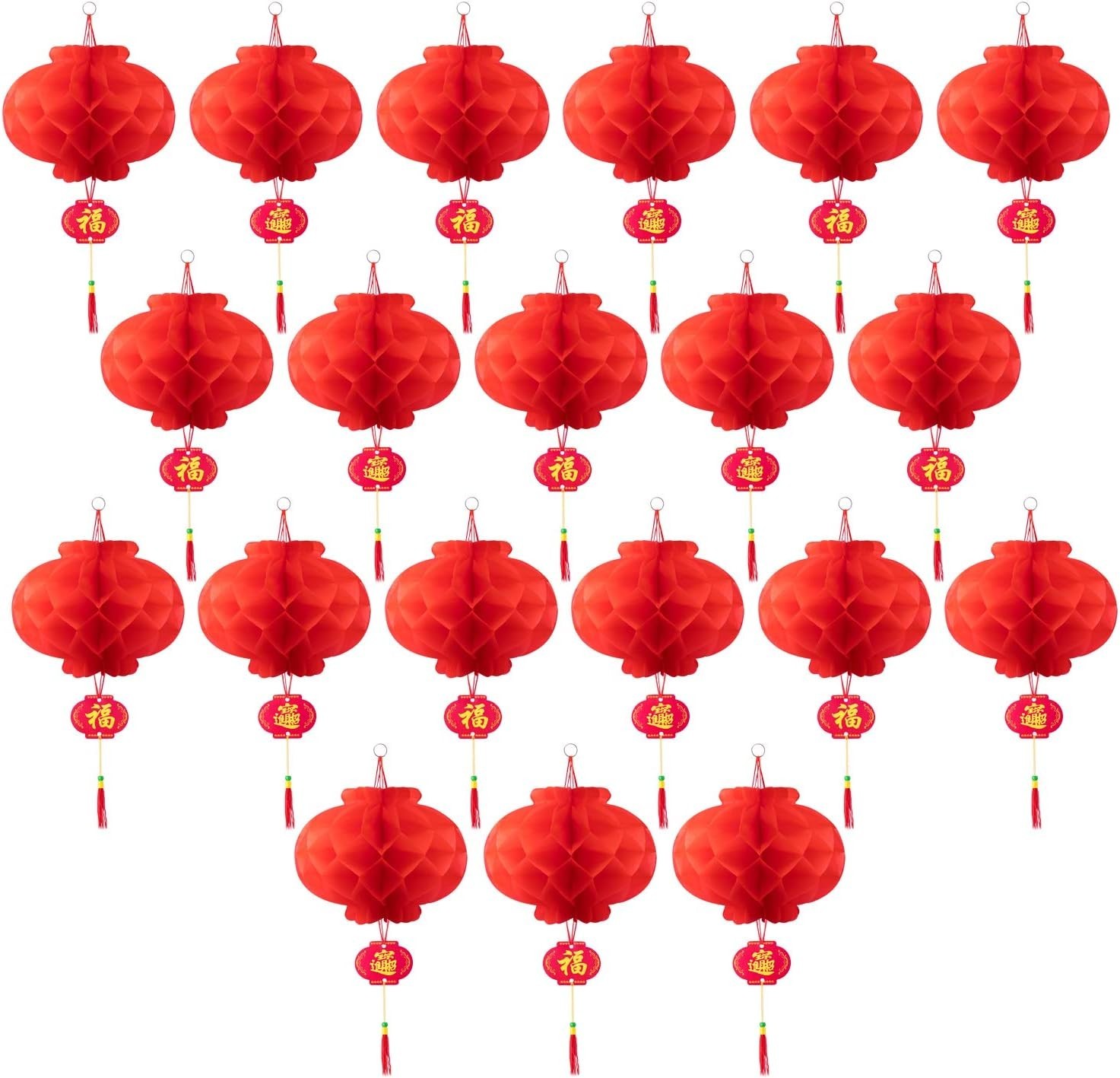Vibrant 20-Pack 10 Inch Waterproof Red Lanterns for Unforgettable Celebrations
