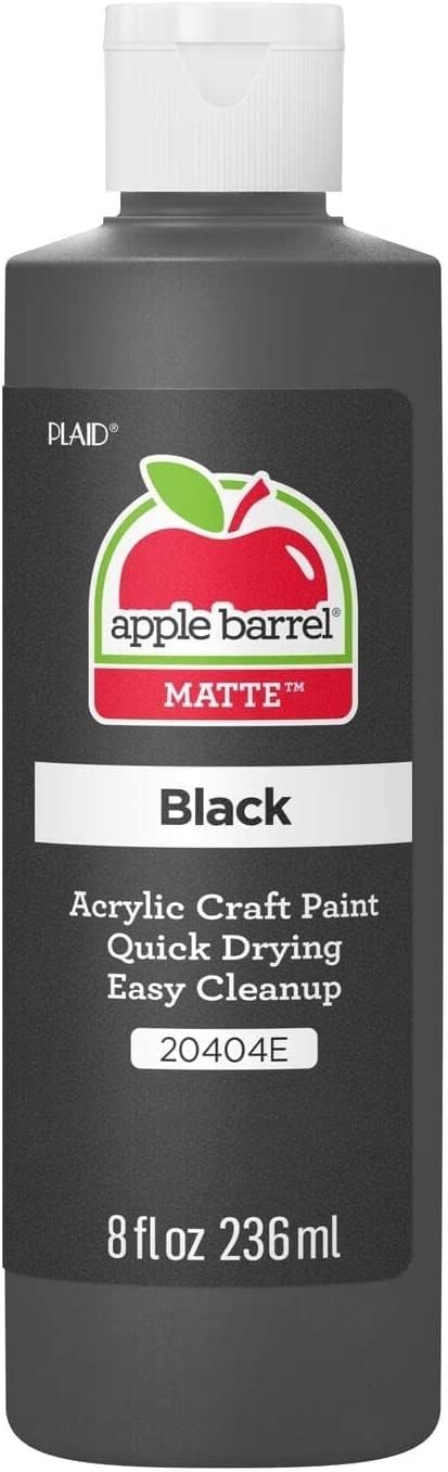 Apple Barrel Acrylic Paint in Assorted Colors (8 Ounce), 20404 Black- (Pack of 1