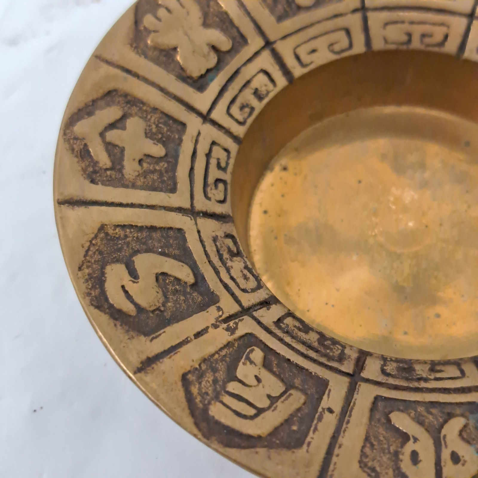 Vintage Chinese Zodiac Brass Ashtray/Trinket Dish Astrological – Set Of 2