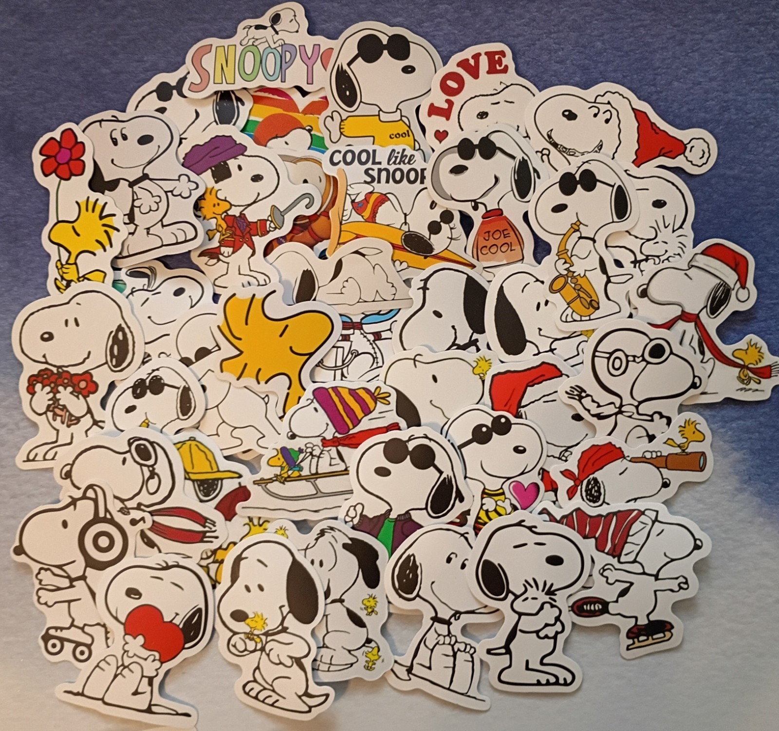 50pc. SNOOPY WATERPROOF VINYL STICKERS/DECALS