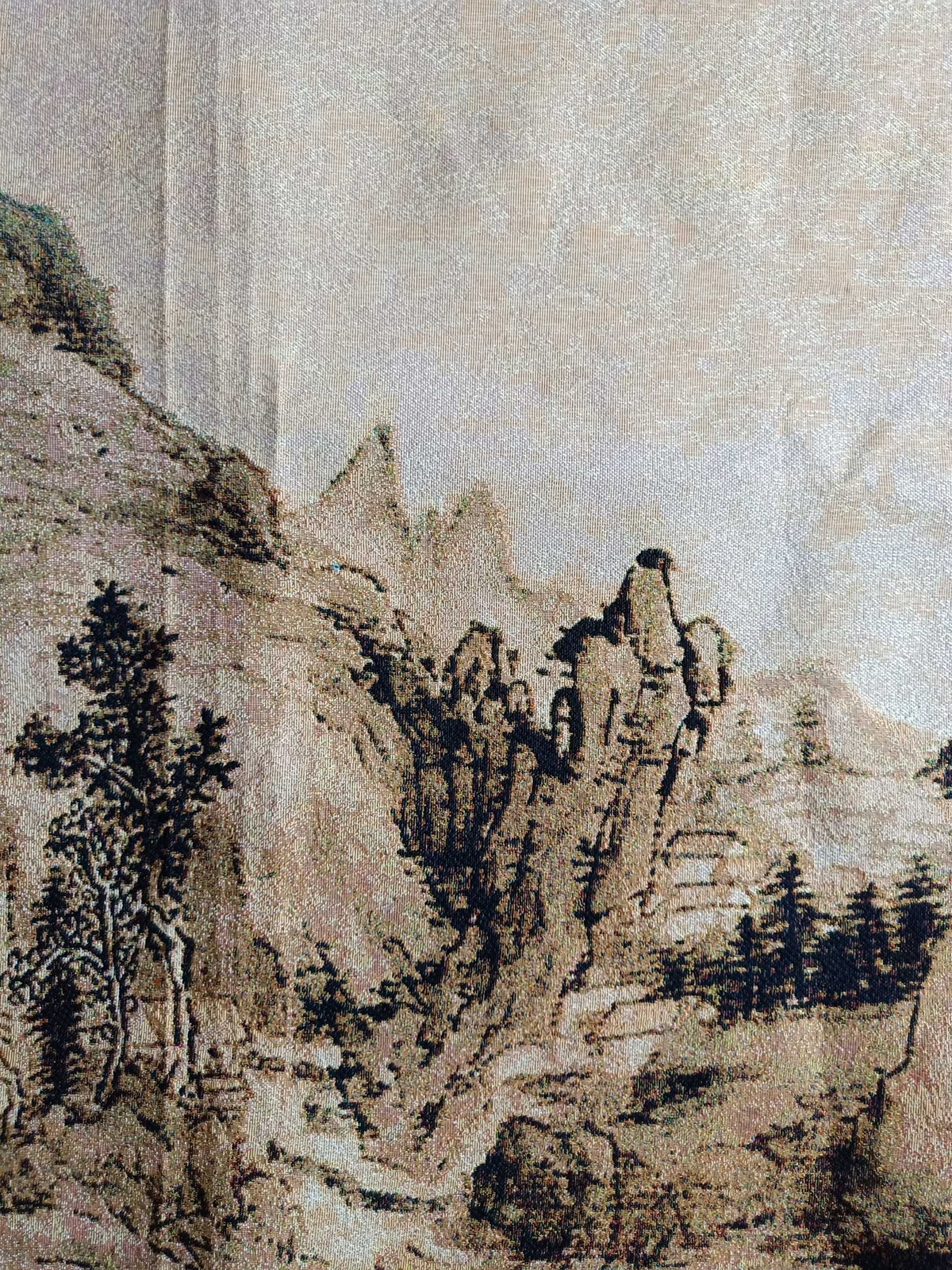 63″ China Cloth Silk Mountain Scenery Mural Wall Hanging Tapestry Meditation 13