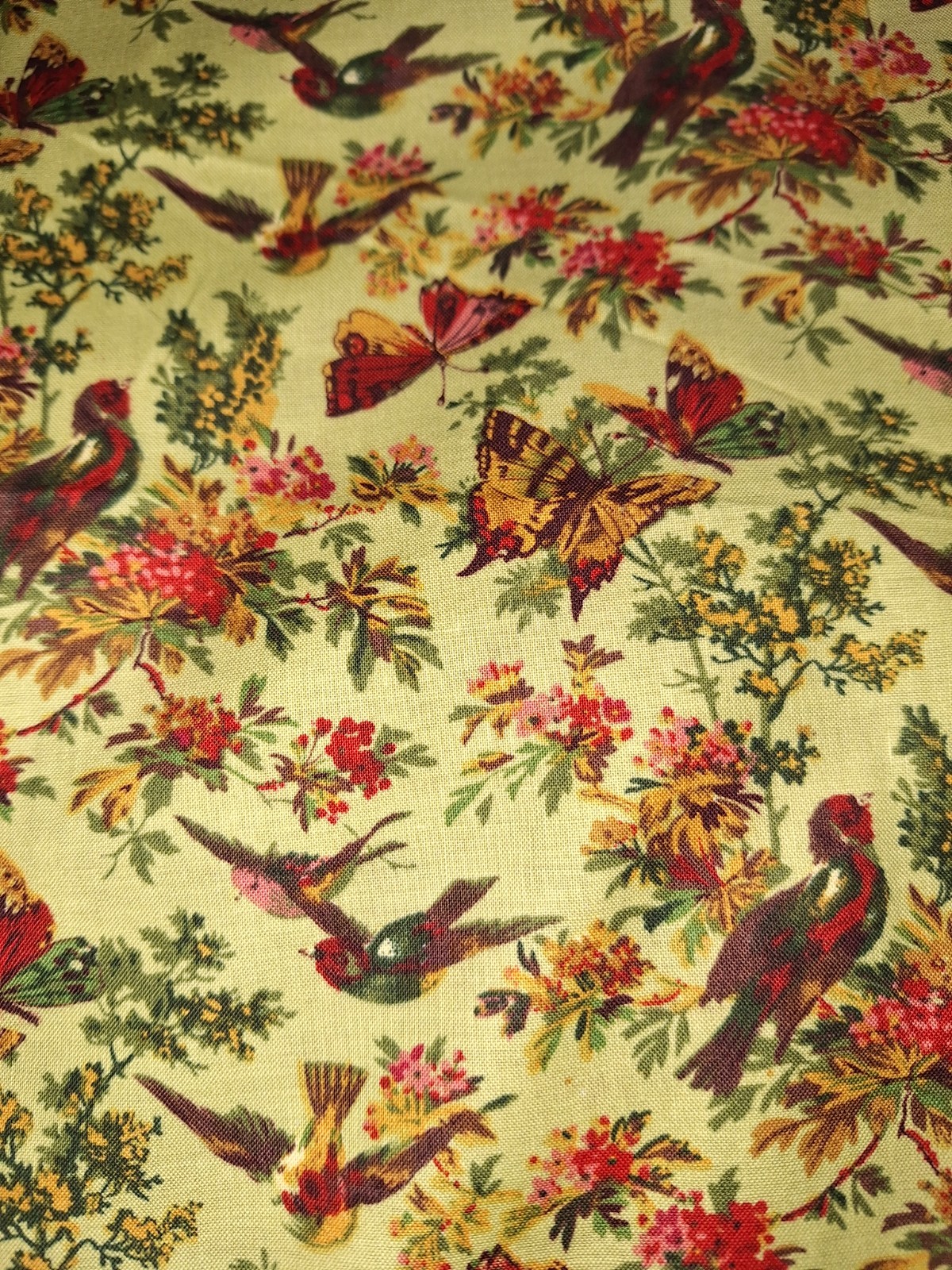 6 1/2 Yds. Butterflies, Birds & Flowers Cotton Quilt Fabric