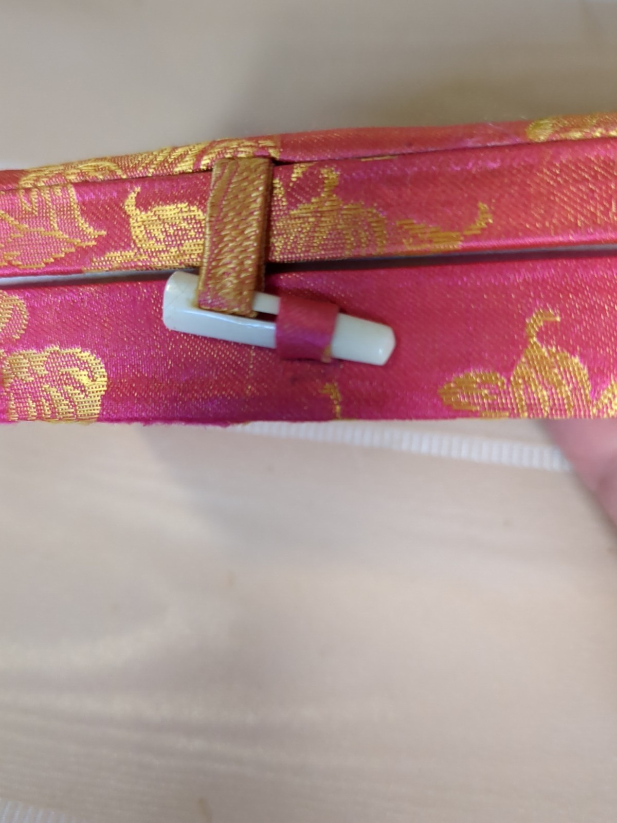 Vintage Chinese Cloisonne Letter Opener Dagger In Brocade Gift Box
