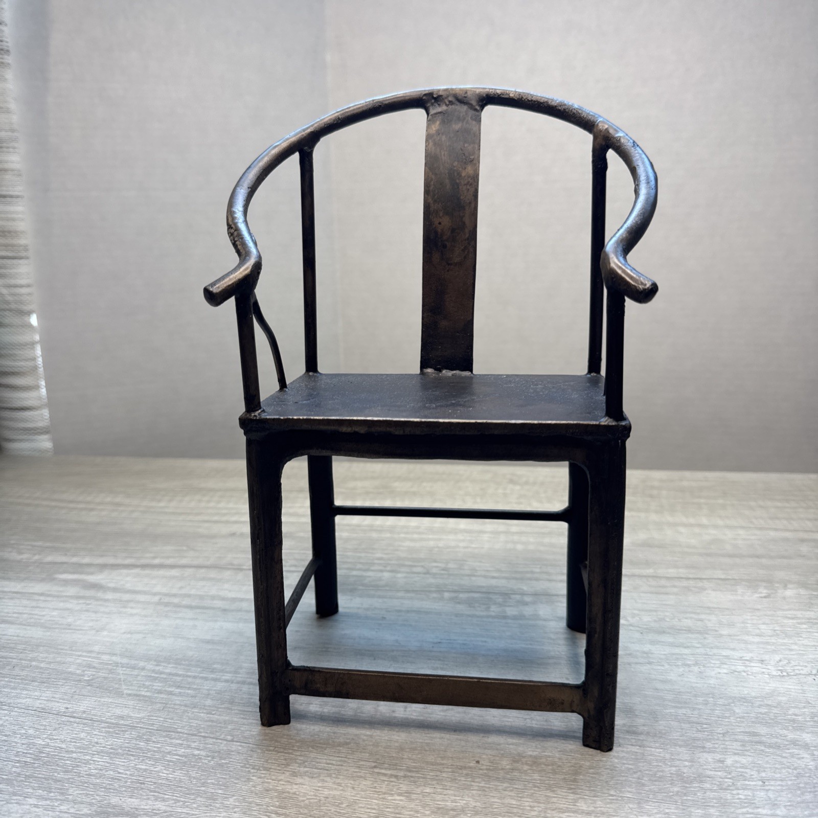 Vintage Chinese Bronze Doll Model Armchair 10.5”H Plant Stand? EUC