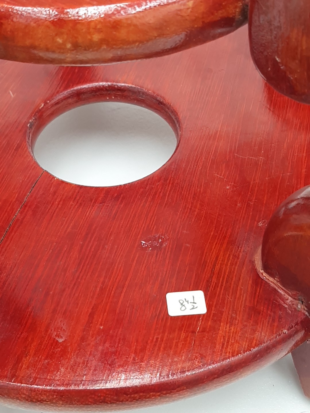 Vintage Chinese Wood Pedestal Stand For Koi Fish Pot Large 8.5in Plant Stand