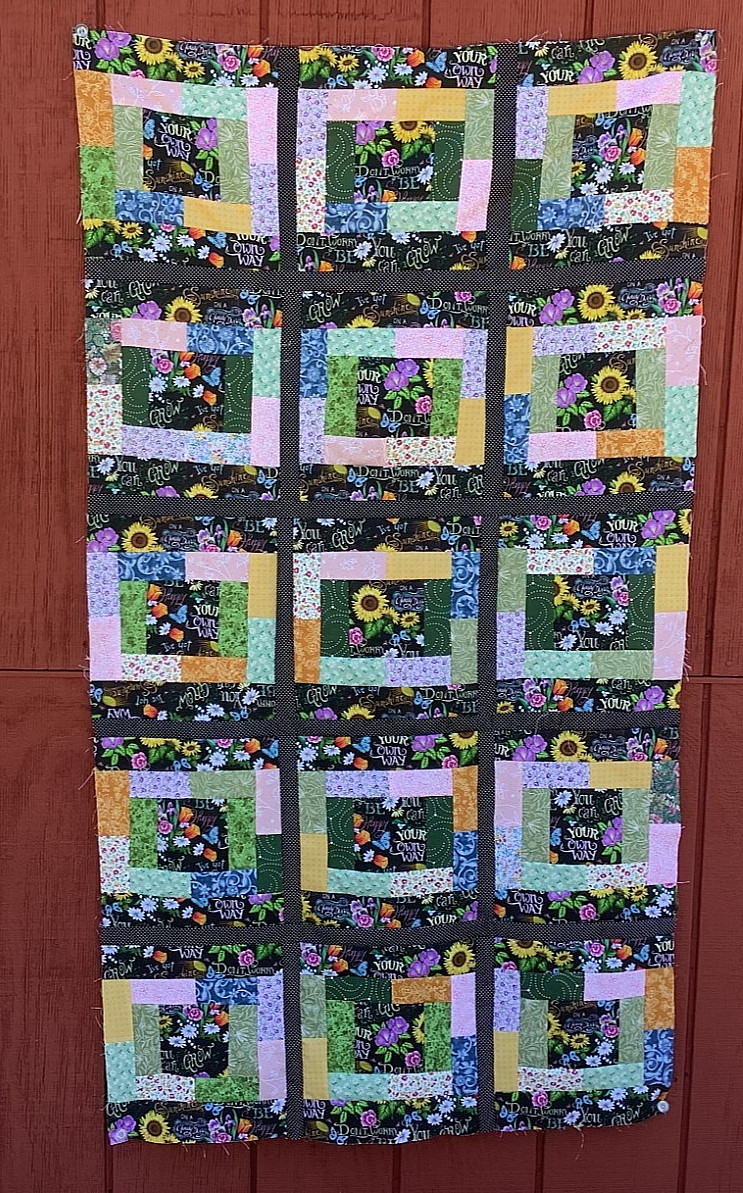 Scrappy Quilt top unfinished NEW homemade multicolored 32″X56″ bed sofa lap etc