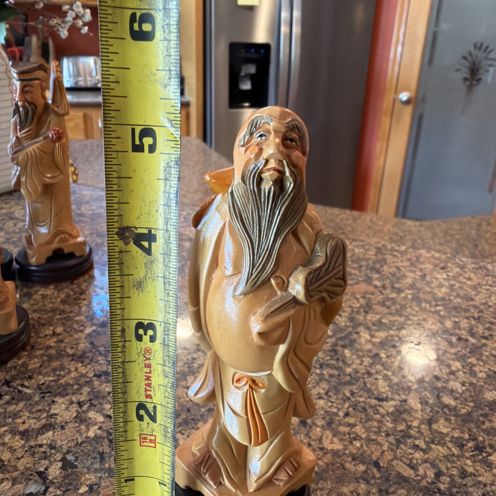 Vintage Chinese Eight Immortals Carved Boxwood Set Republic Period