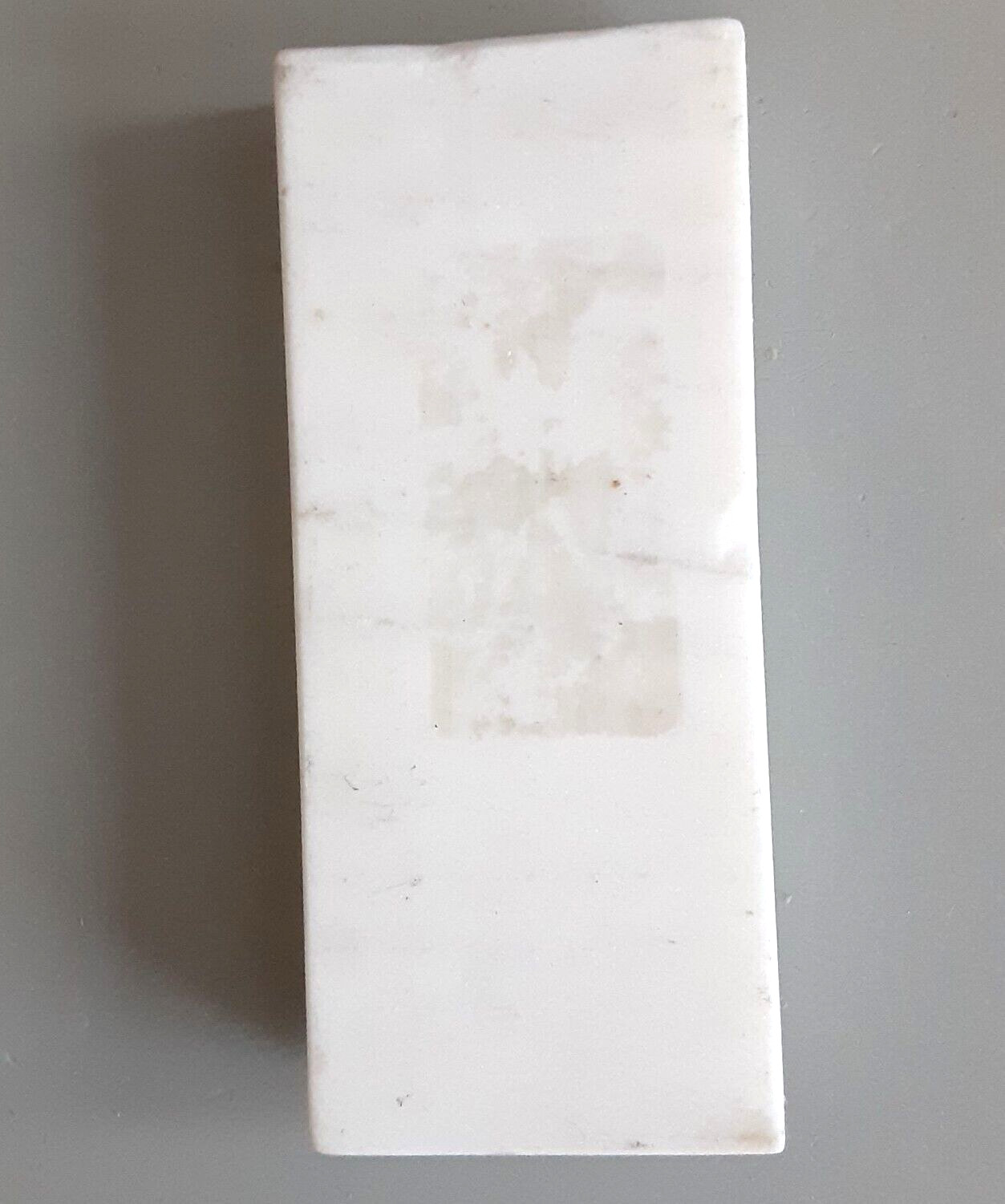Chinese Hand Painted White Marble Stone Paperweight Landscape 2*4.5