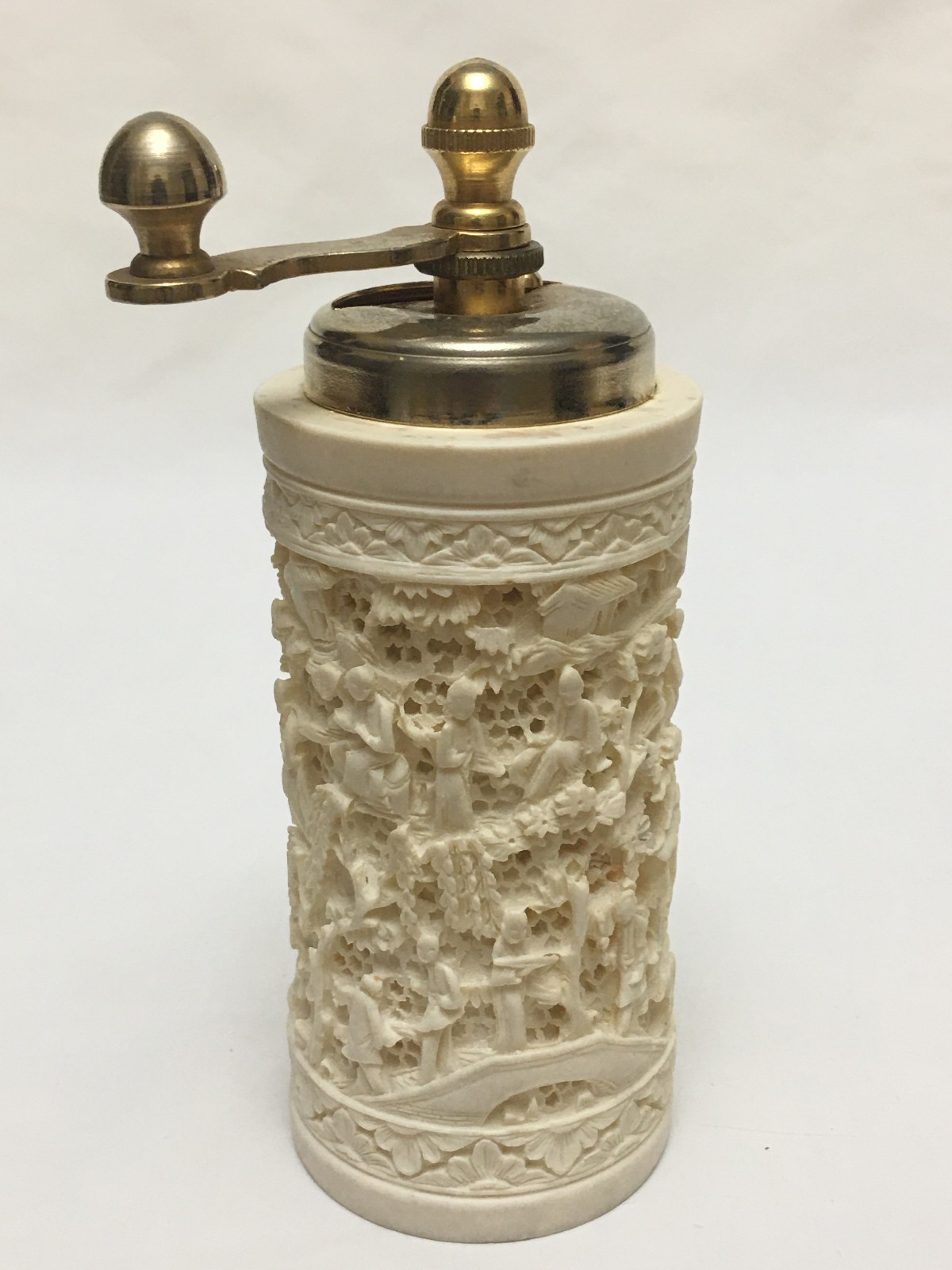 Chinese Carved Resin Pepper Grinder