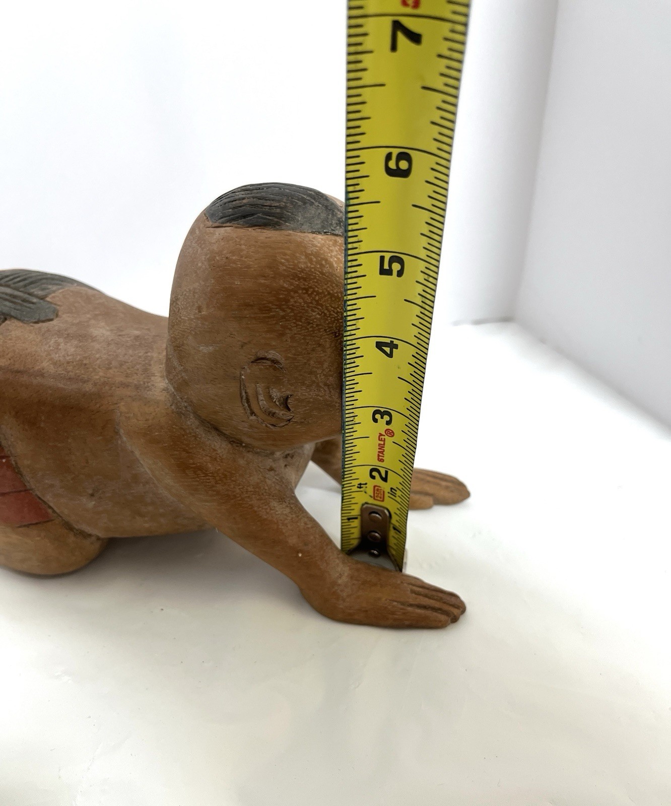 Asian Oriental Chinese Opium Pillow Wood Handcarved Vtg Figure Beautiful Relax