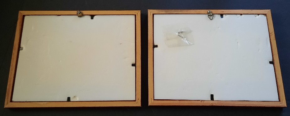 Pair of Vintage Chinese Art Paper Cutting Signed Framed Pandas.