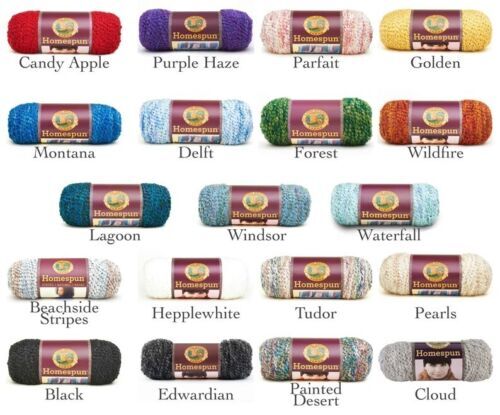 Lion Brand Homespun Yarn Bulky 5 Discontinued Colors, 6 oz rolls, 185 yds Chunky