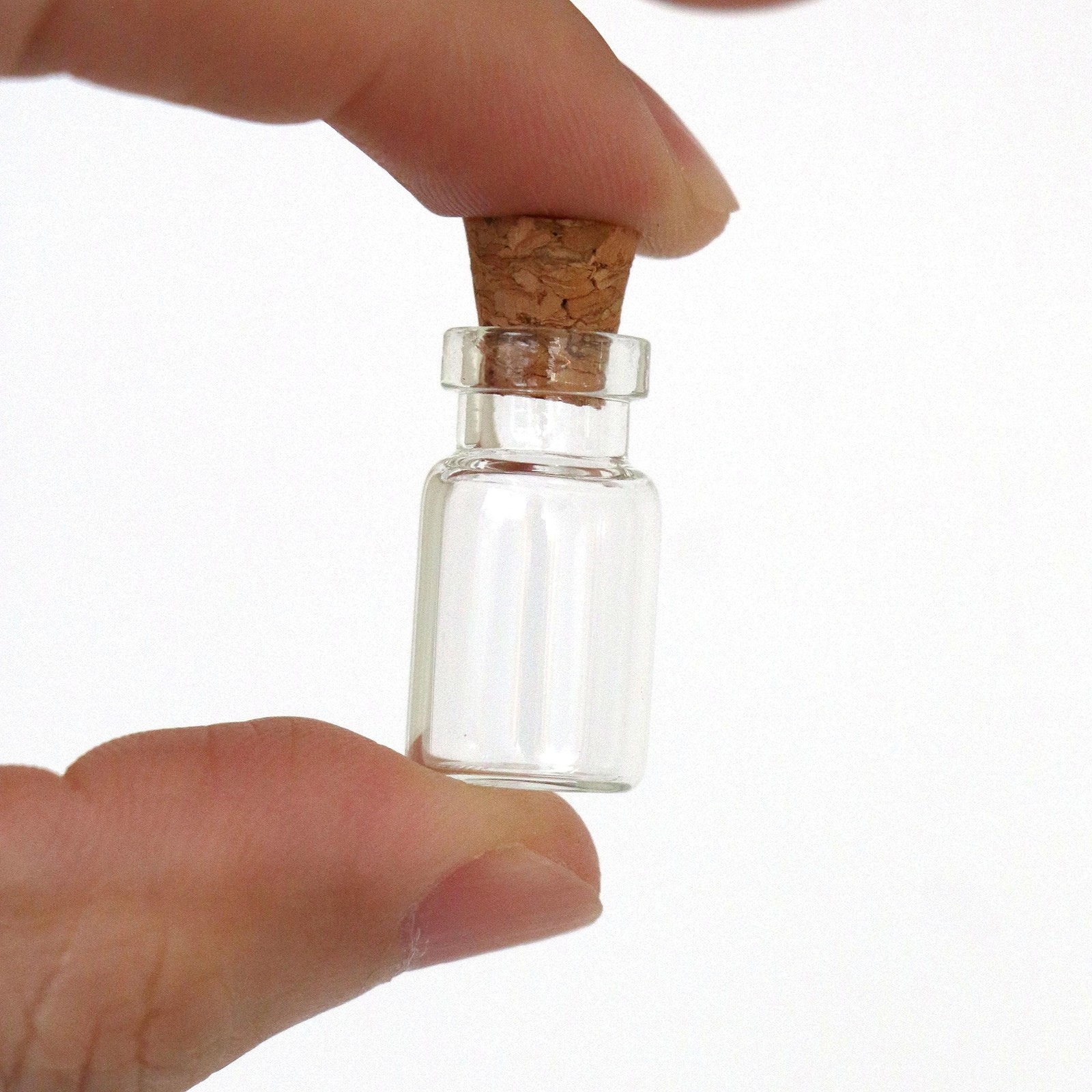100pcs 1ml Small Mini Glass Bottles Jars with Cork Stoppers Tiny Vials for DIY