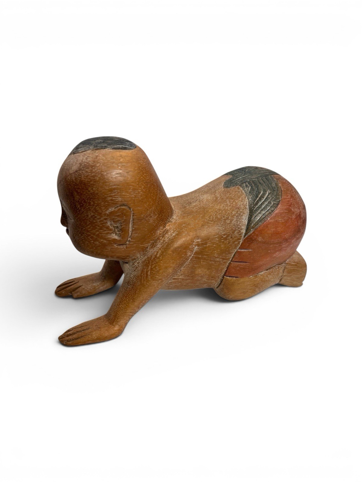 Asian Oriental Chinese Opium Pillow Wood Handcarved Vtg Figure Beautiful Relax