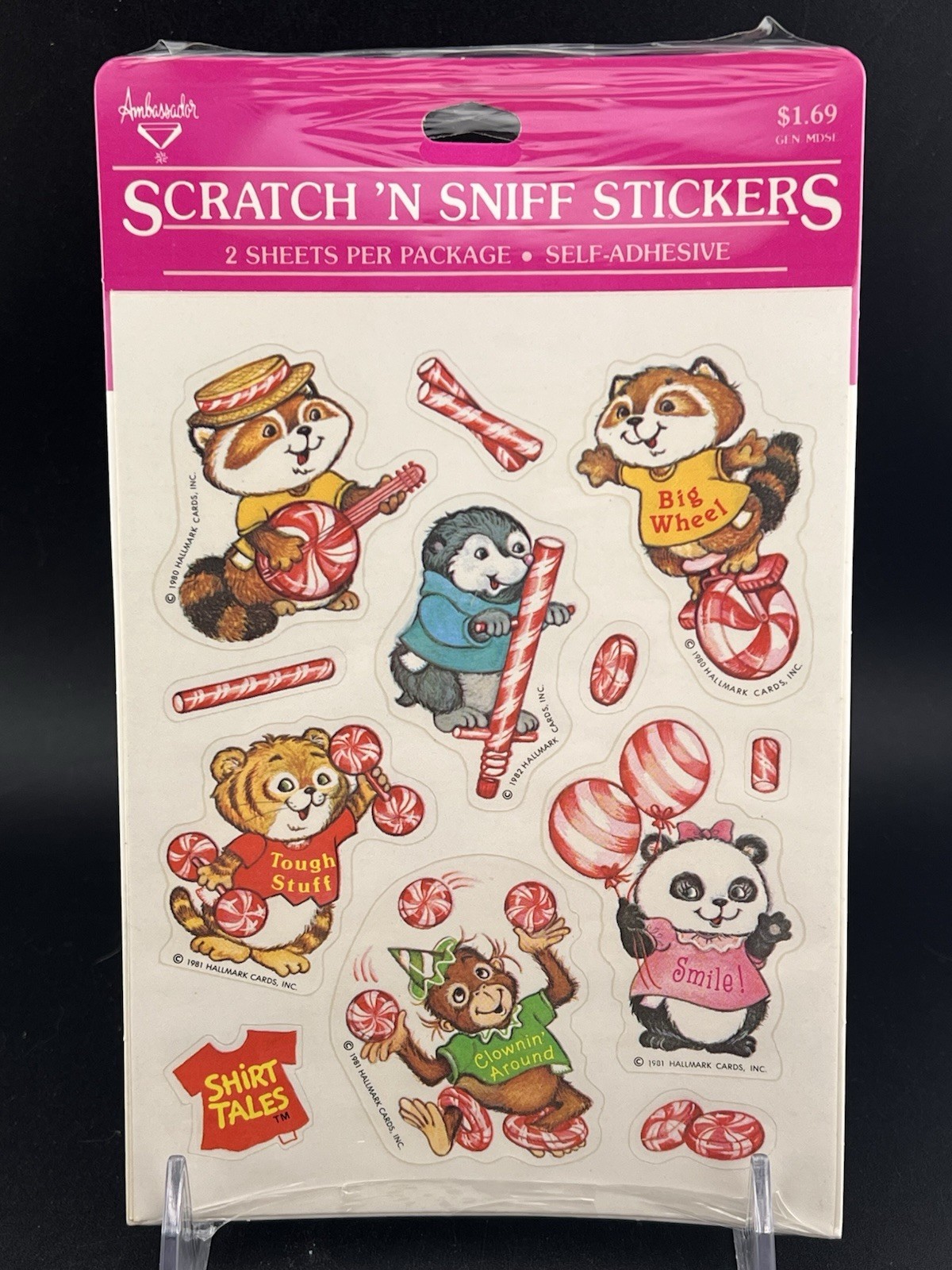 Vintage 1981 Hallmark Shirt Tales Scratch N Sniff Stickers Peppermint NOS SEALED