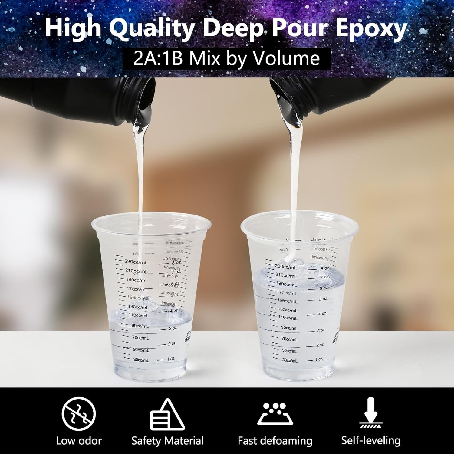 Deep Pour Epoxy Resin, 3 Gallon Resin Epoxy Kit (2:1) For 2-4 Inch Pour Depths